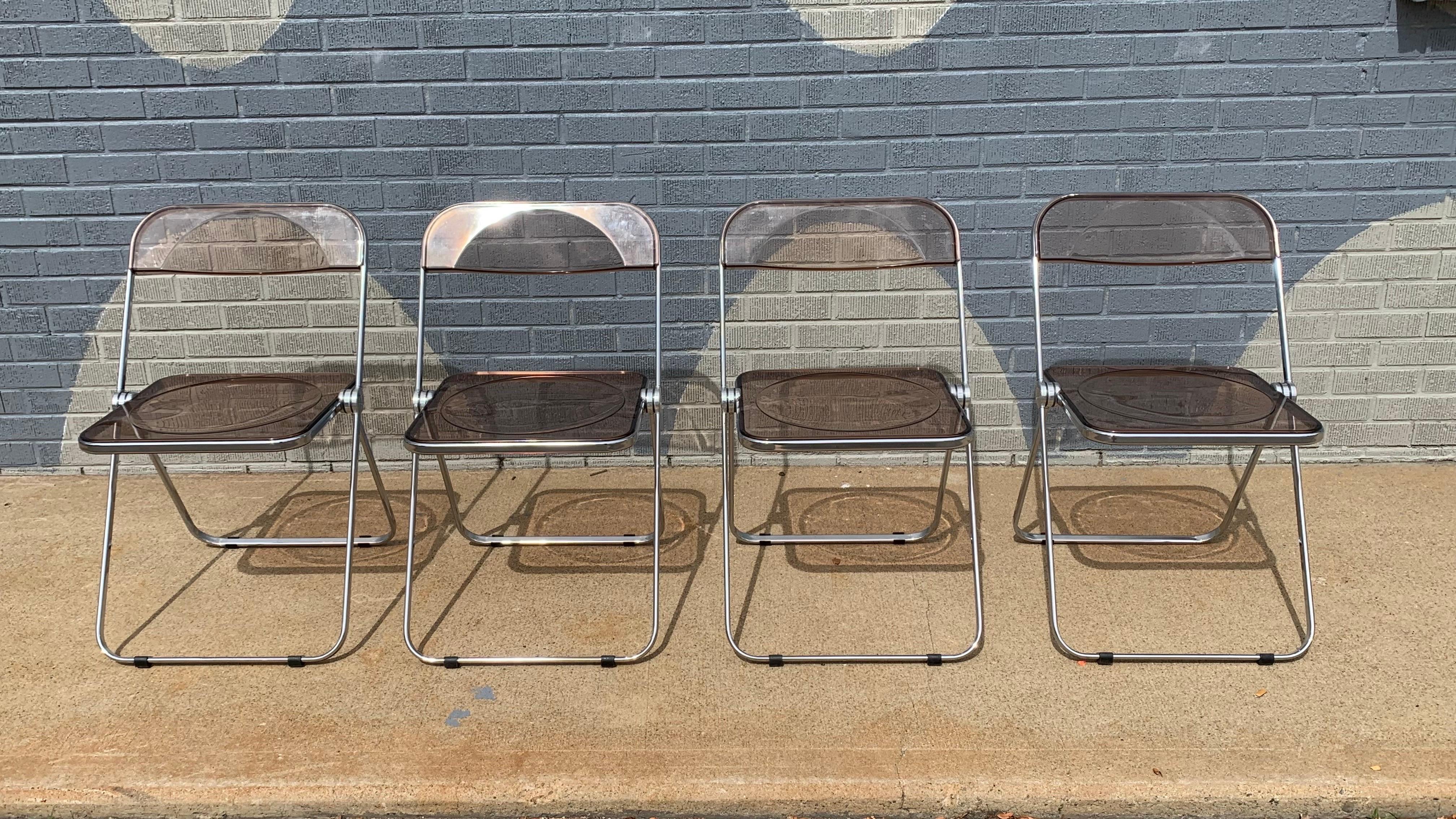 Ensemble de 4 chaises pliantes vintage Giancarlo Piretti 