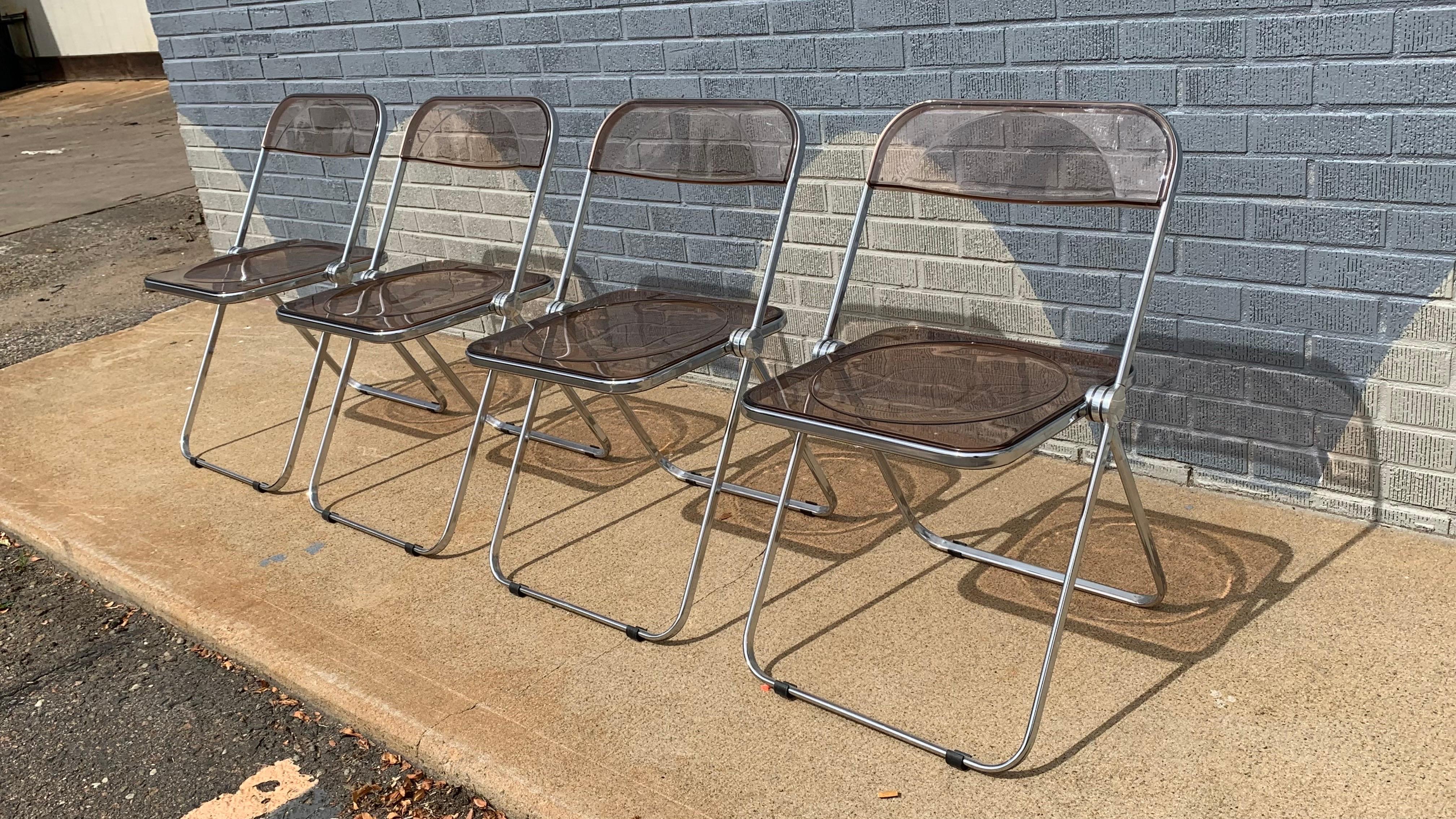 Moderne Ensemble de 4 chaises pliantes Giancarlo Piretti 