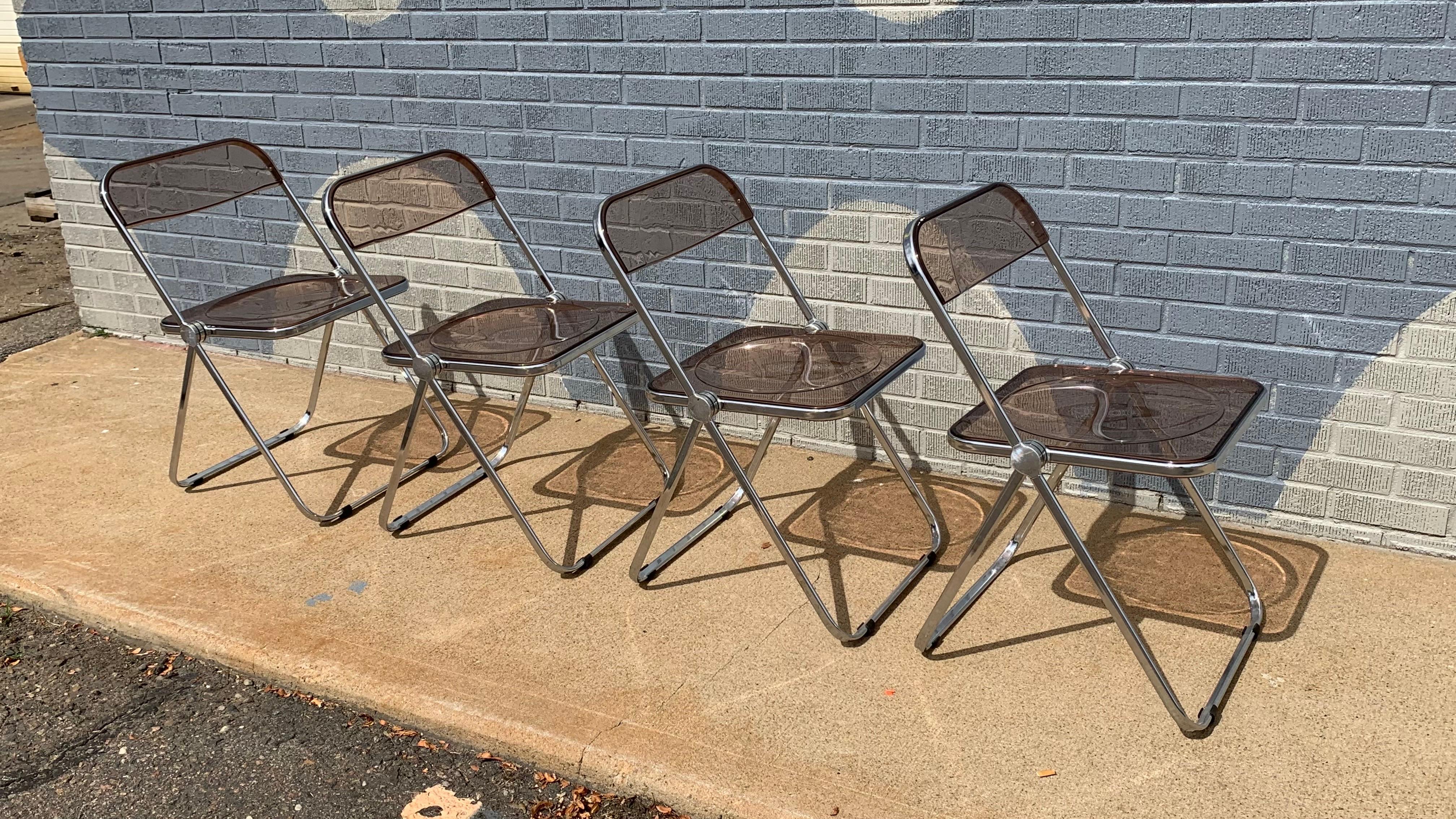 italien Ensemble de 4 chaises pliantes Giancarlo Piretti 