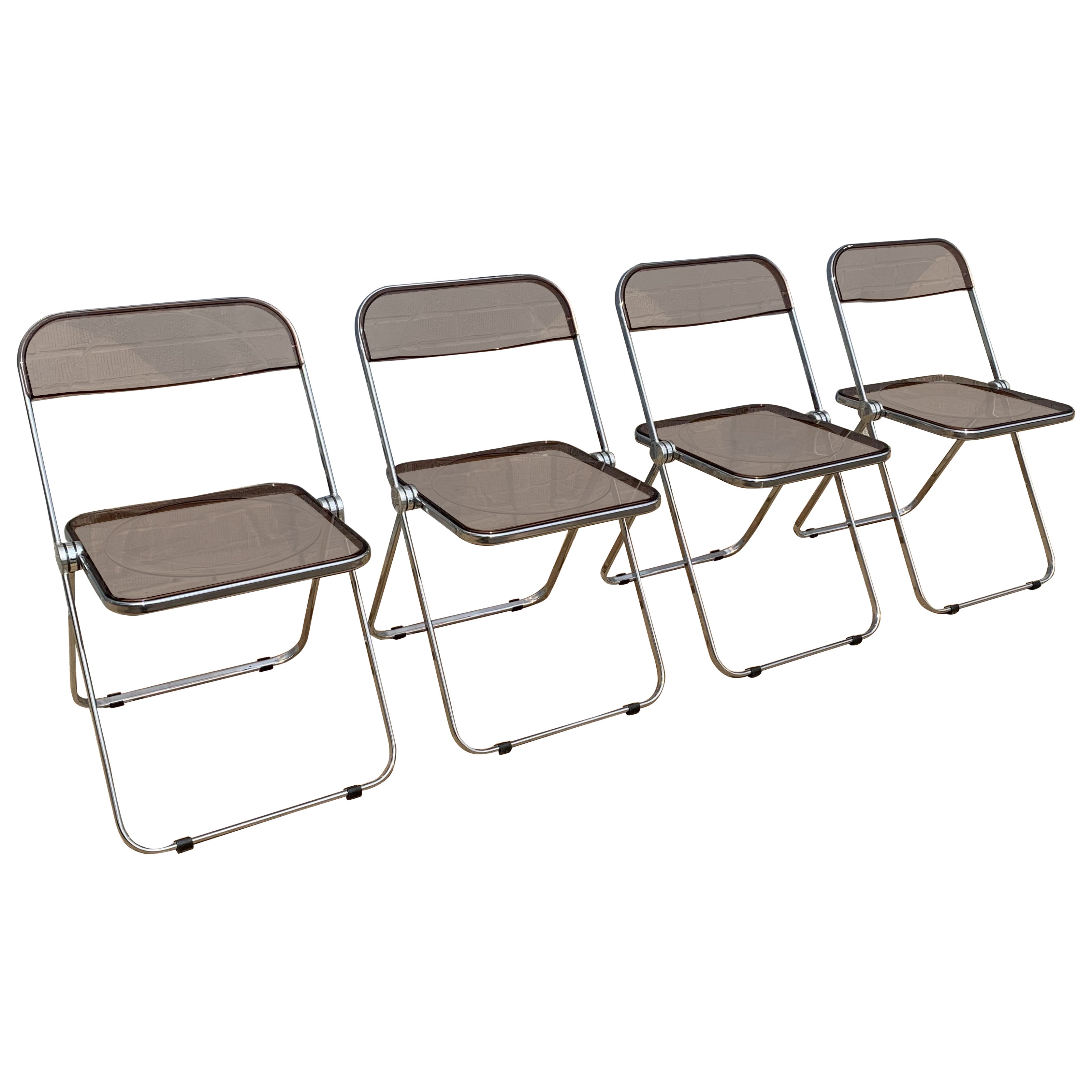 Ensemble de 4 chaises pliantes Giancarlo Piretti "Plia" pour Anonima Castelli, années 1970 en vente