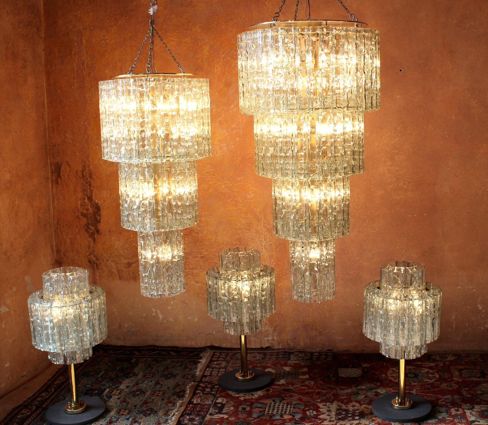 Late 20th Century Set of 4 Gigantic Doria Crystal Scones or Wall Lights, Germany 1970s For Sale