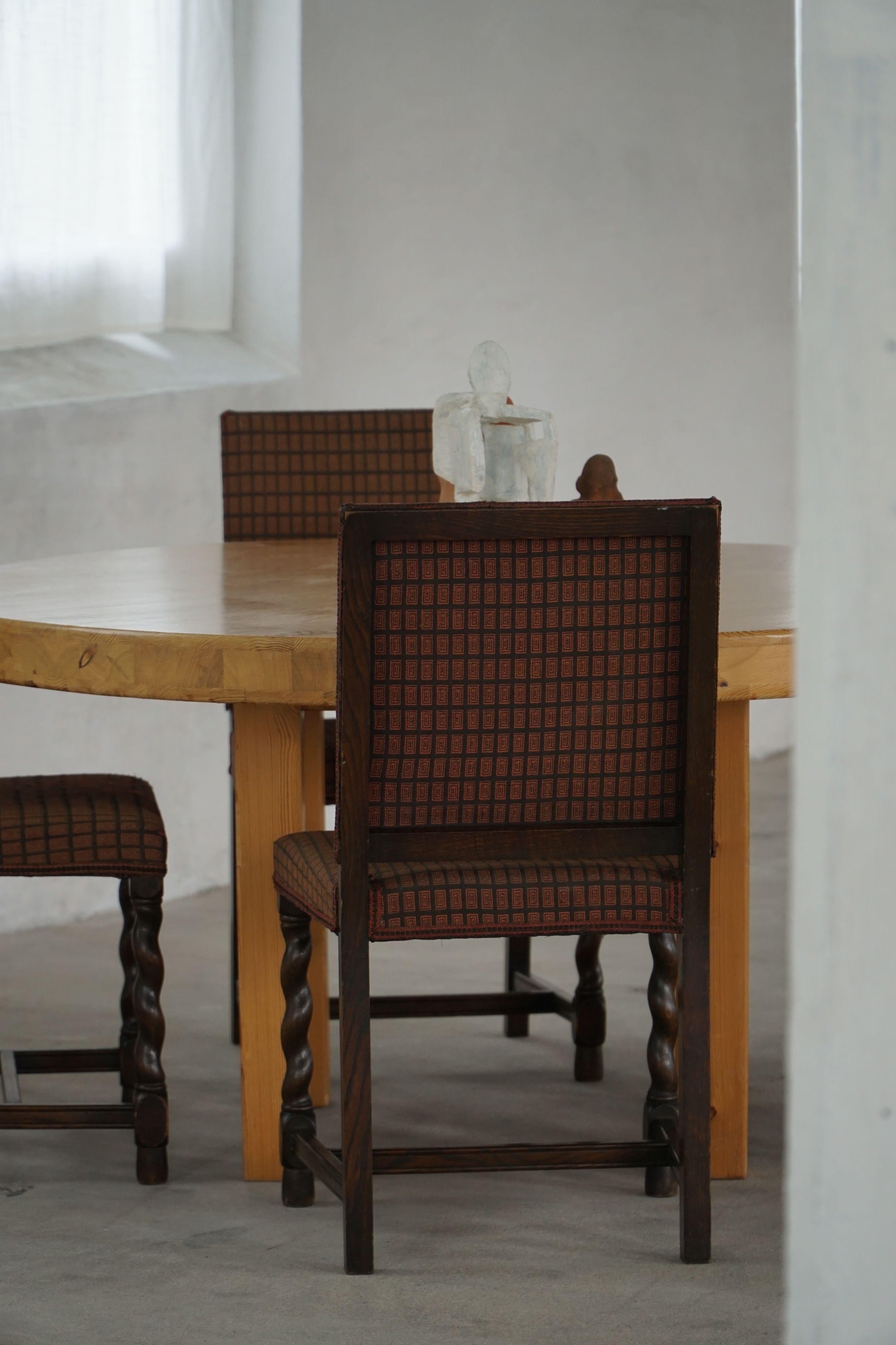 Ensemble de 4 chaises de salle à manger en Oak, Nordiska Kompaniet, Suède moderne, 1923 en vente 3