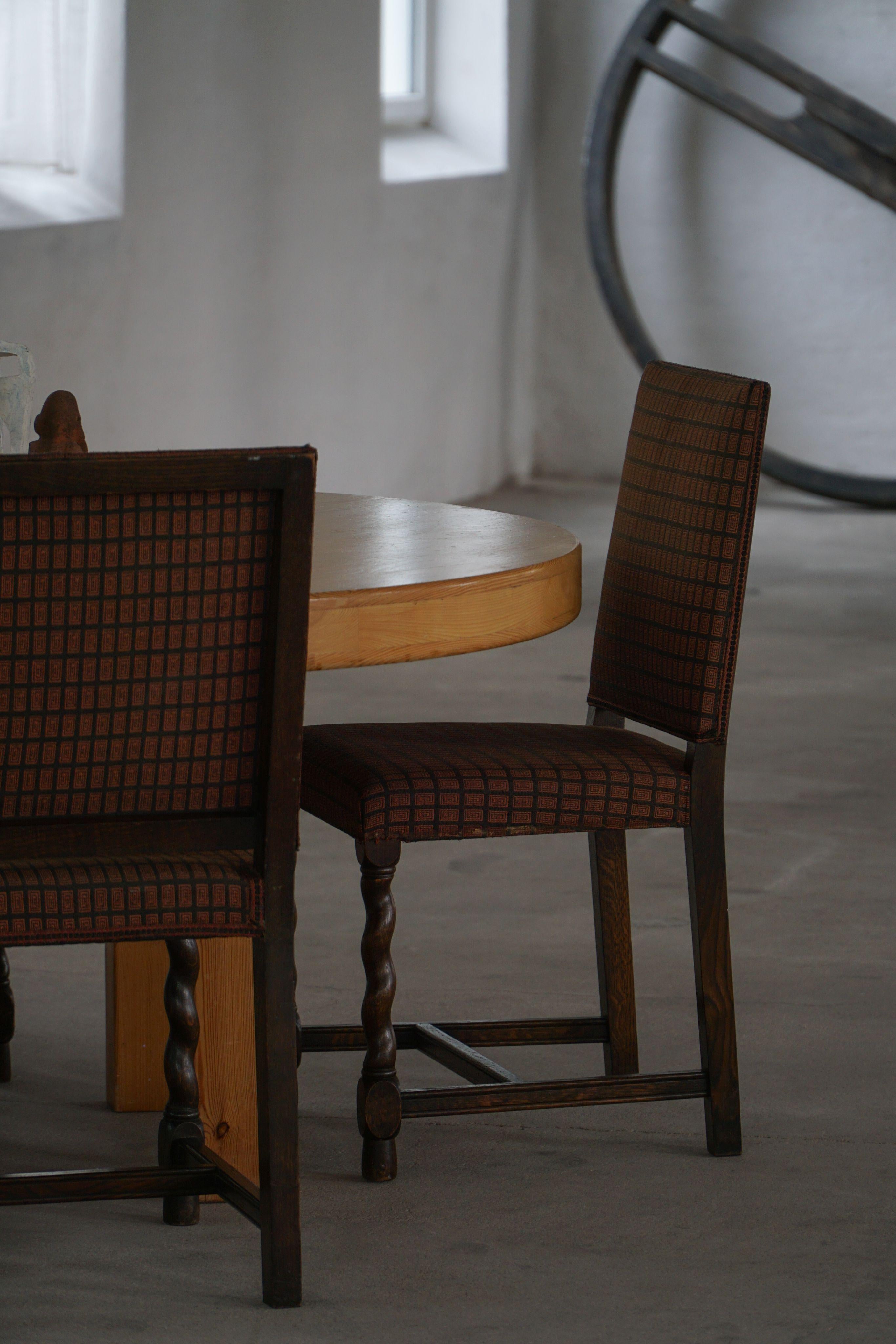 Ensemble de 4 chaises de salle à manger en Oak, Nordiska Kompaniet, Suède moderne, 1923 en vente 4