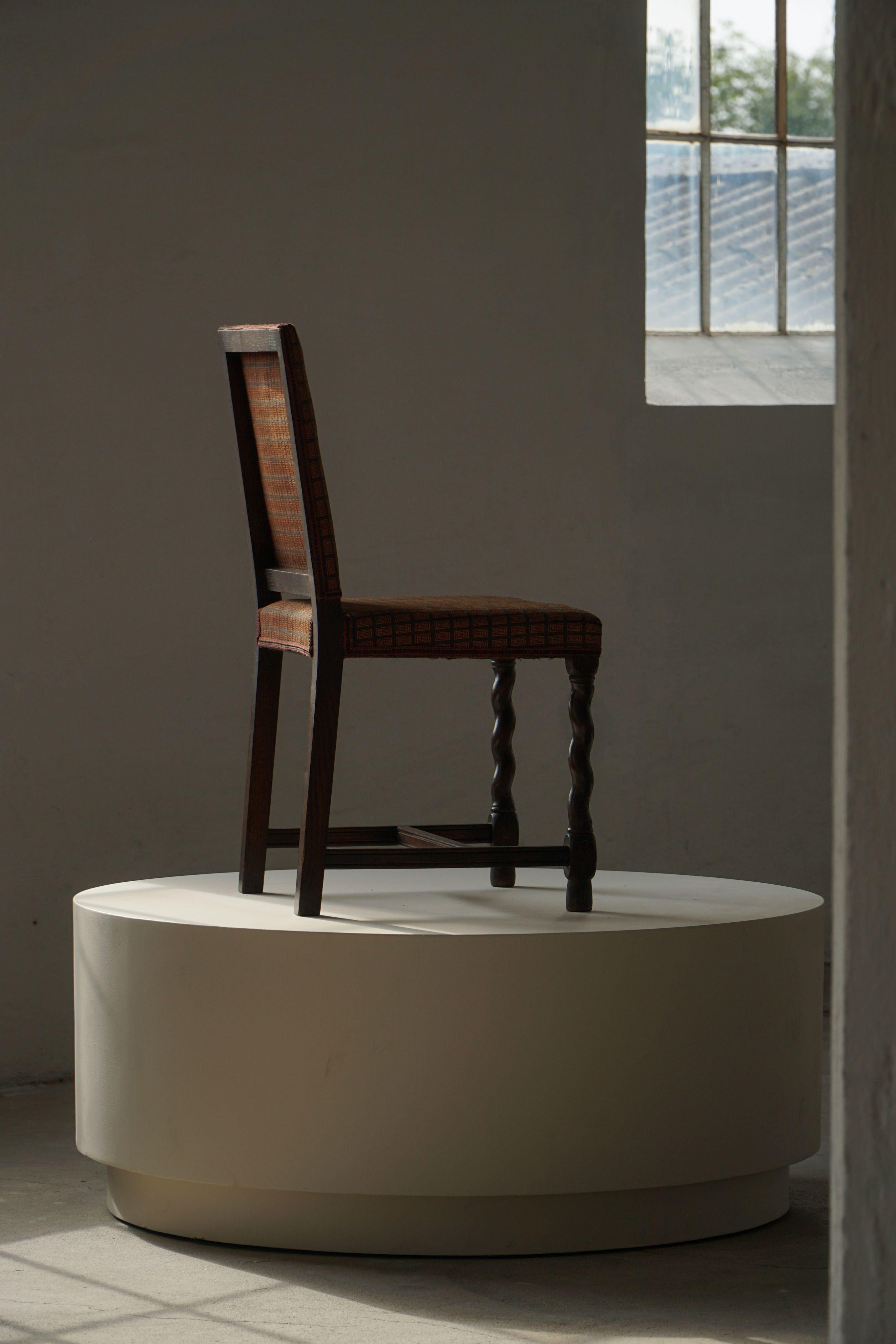 Ensemble de 4 chaises de salle à manger en Oak, Nordiska Kompaniet, Suède moderne, 1923 en vente 6