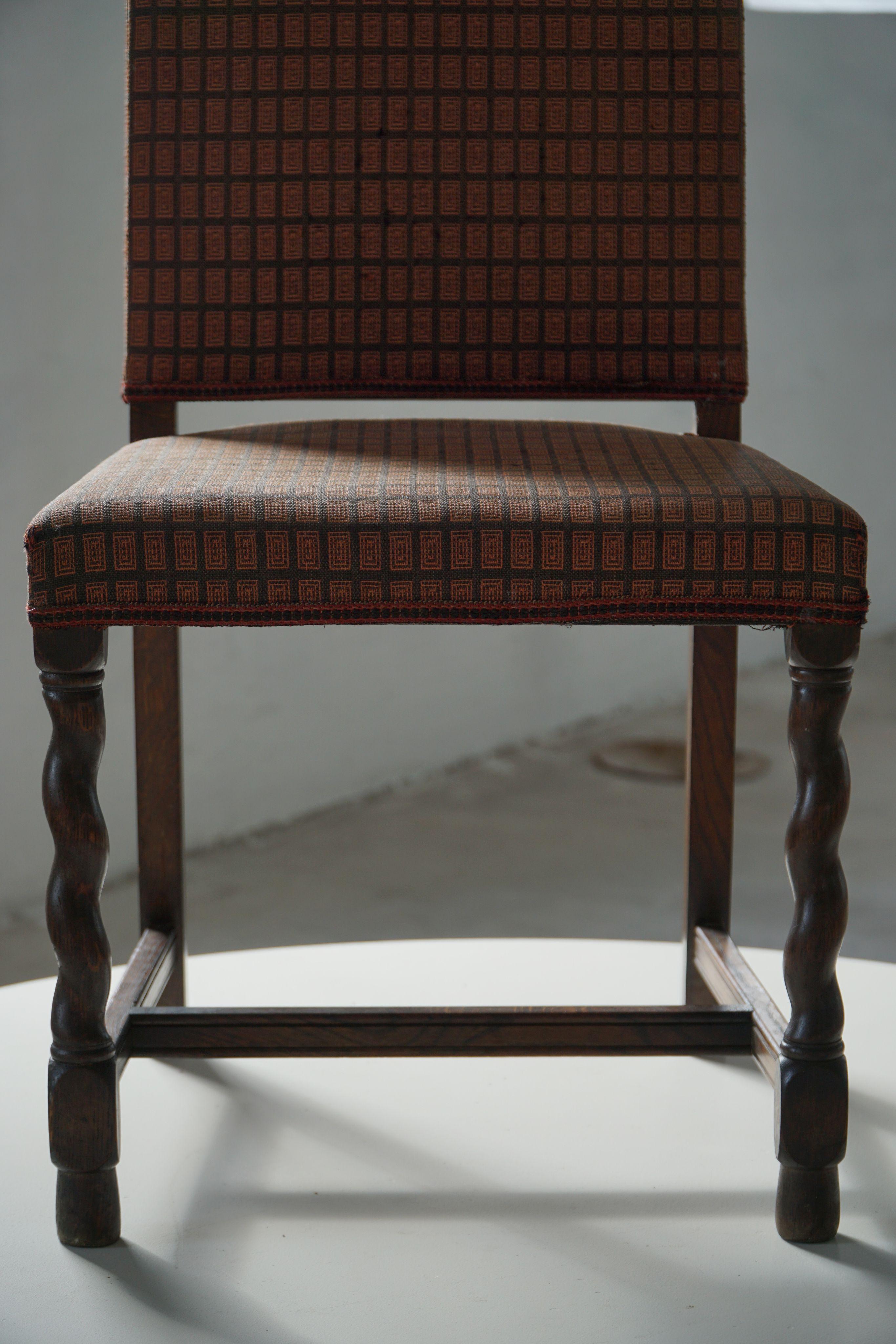 Ensemble de 4 chaises de salle à manger en Oak, Nordiska Kompaniet, Suède moderne, 1923 en vente 9