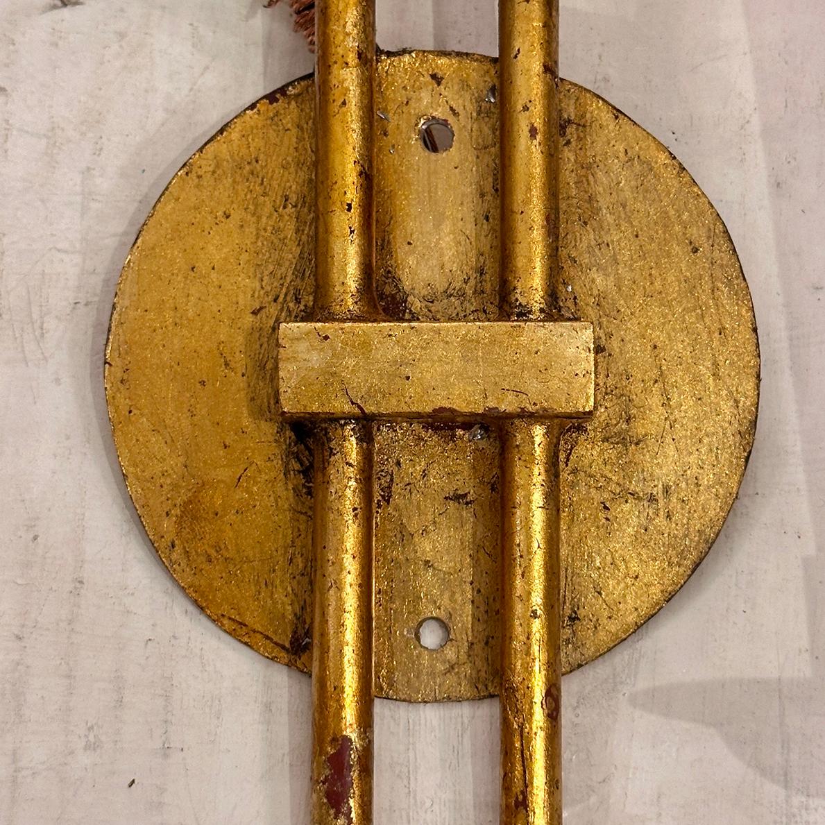 Metal Set of 4 Gilt Iron Sconces, Sold per Pair. For Sale