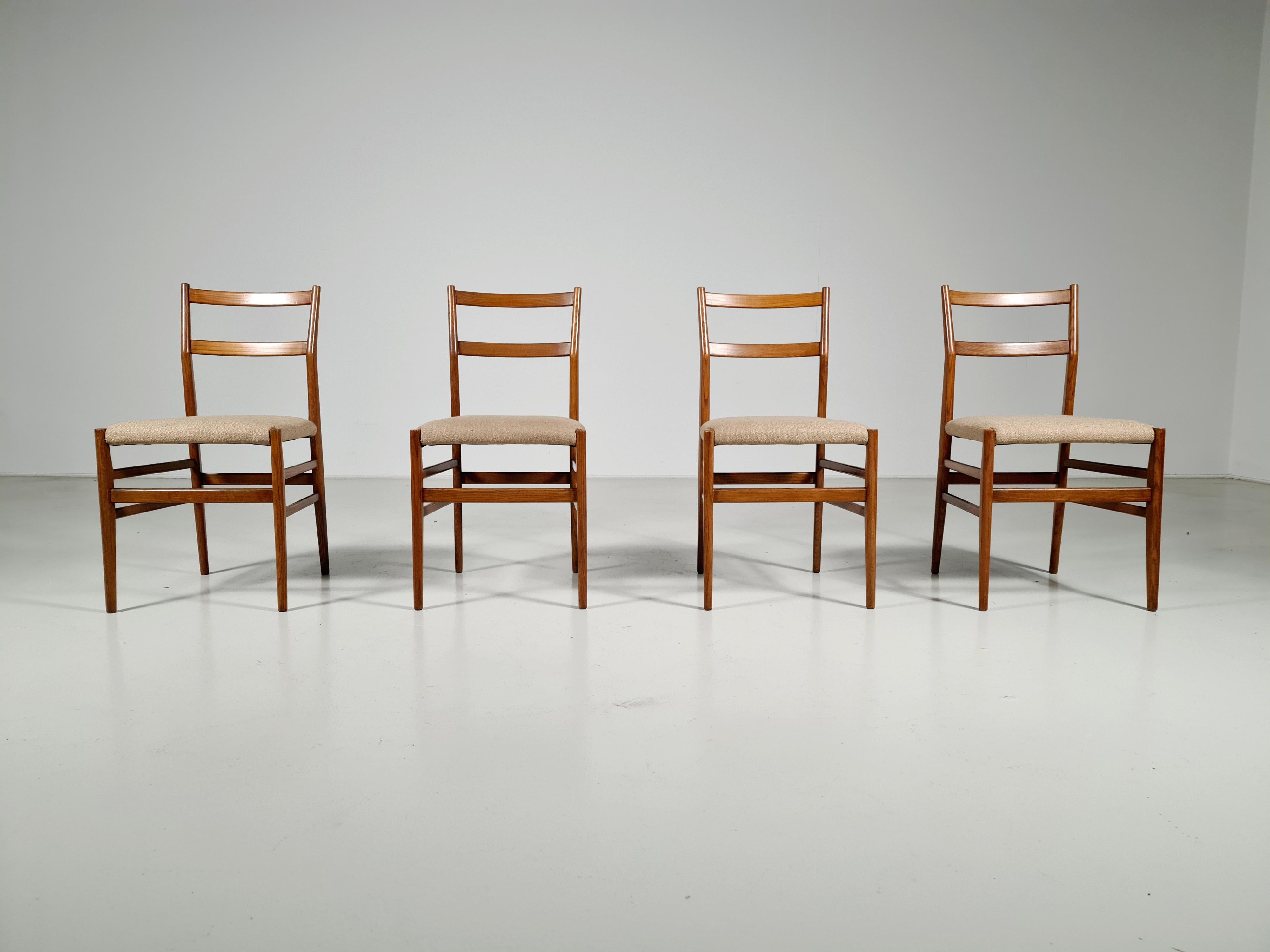 Leggera 646 chair, Gio Ponti, Italy

Set of four chairs model “Leggera 646” designed by Gio Ponti and made by Cassina. Made of solid ashwood structure with seat reupholstered in a chenille boucle.

The Leggera was a predecessor of the
