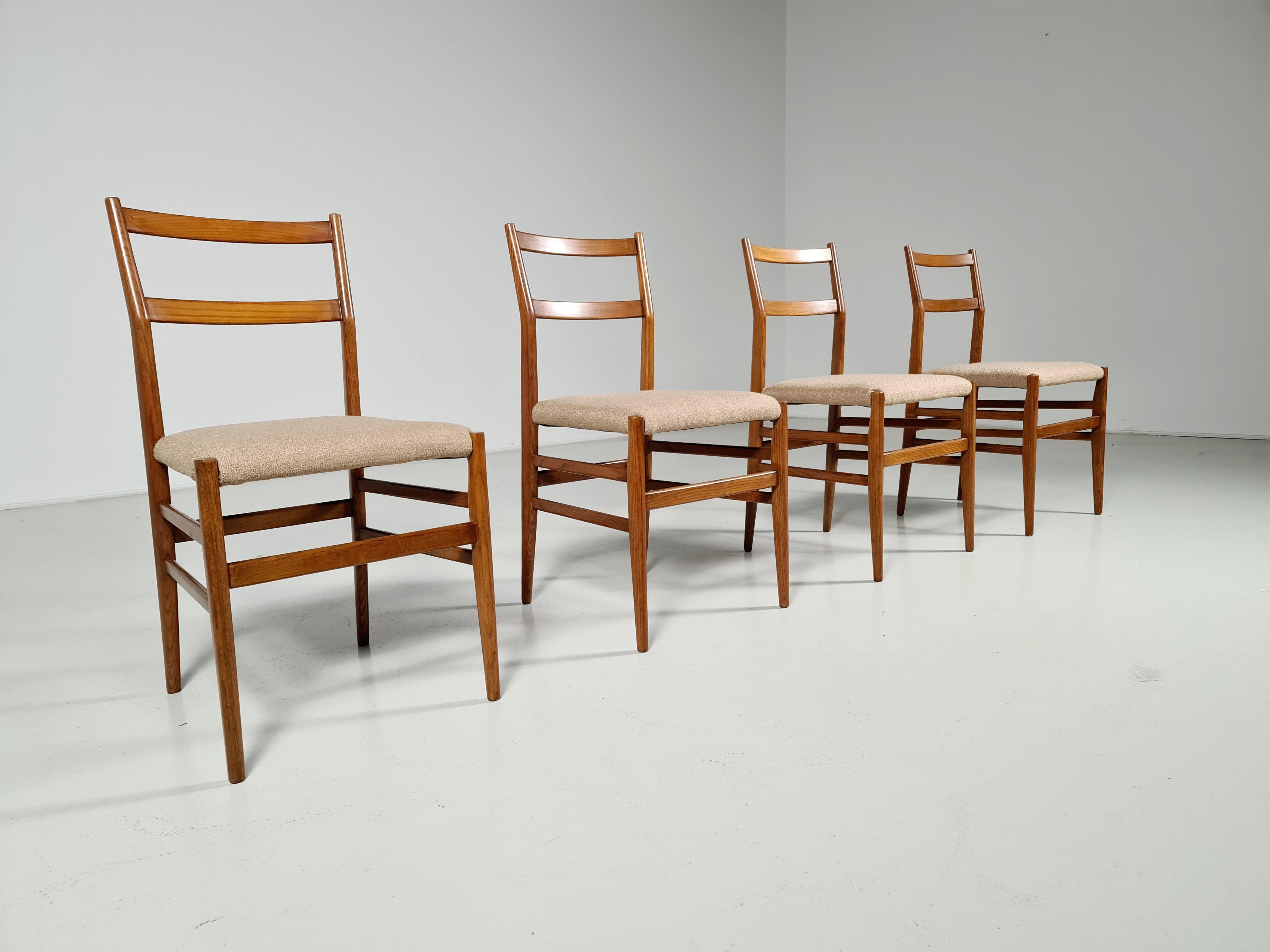 Mid-Century Modern Set of 4 Gio Ponti Leggera Chairs by Cassina, Italy, 1952