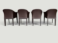 4er-Set Giorgetti "Normal" Sessel von Massimo Scolari, Leder & Stoff, Italien