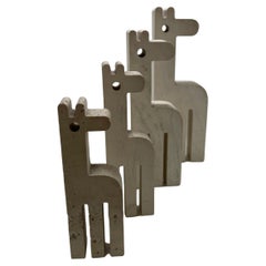 Set of 4 Giraffes Sculptures by Fratelli Mannelli, Travertine, Italy, 1970s