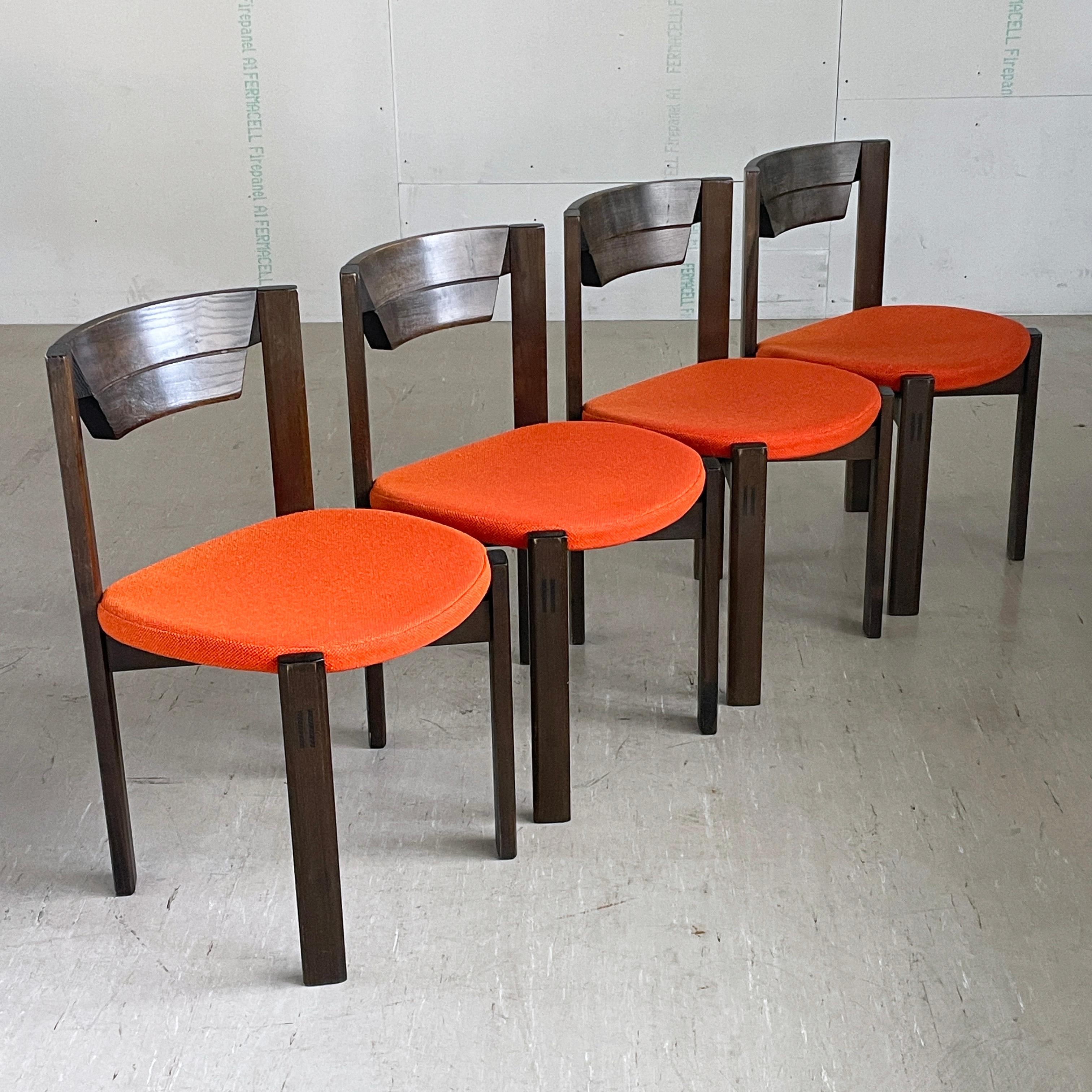 Mid-Century moderno Set di 4 sedie da pranzo Girsberger di Fritz Makiol, 1973 in vendita