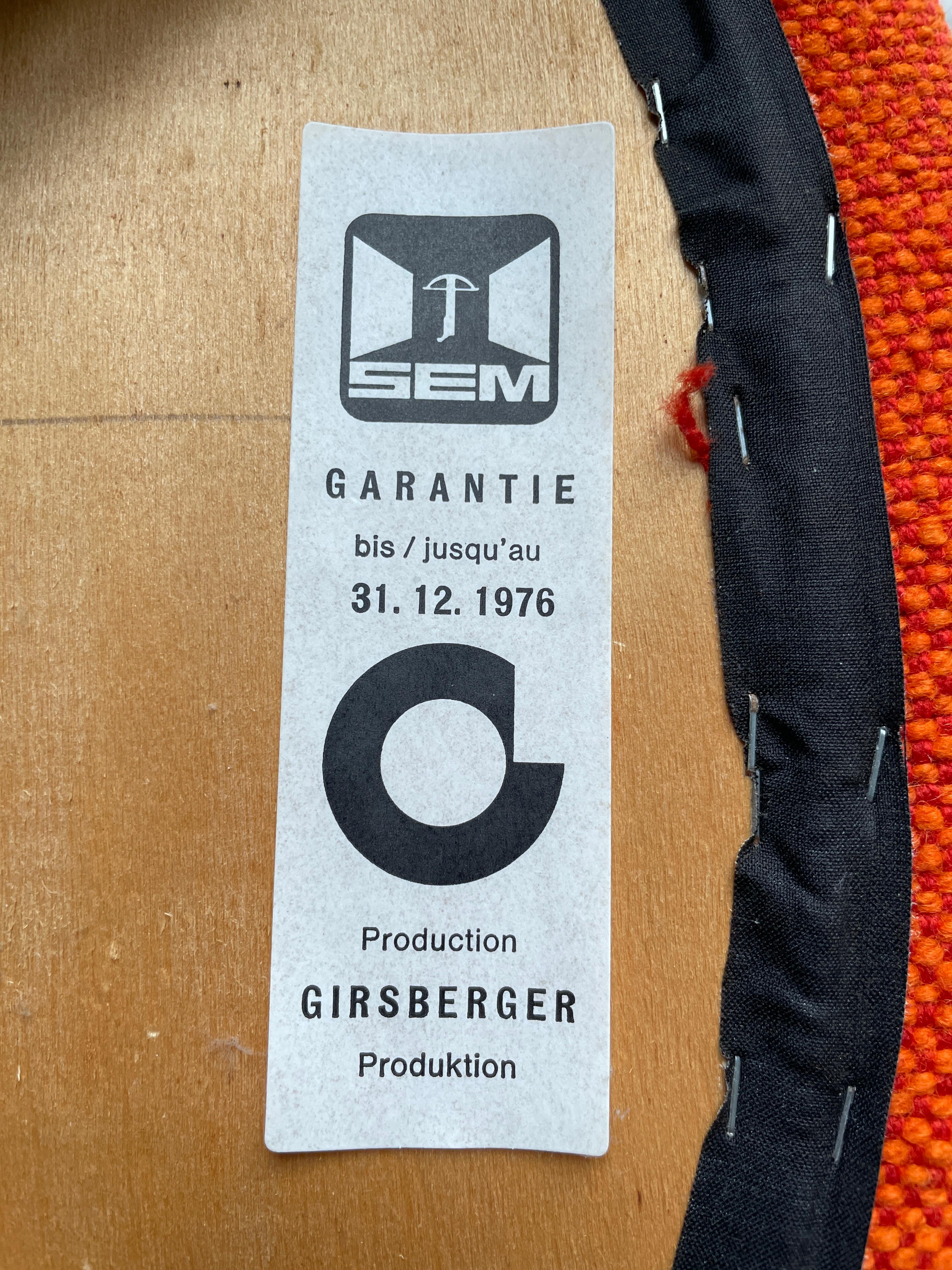 Svizzero Set di 4 sedie da pranzo Girsberger di Fritz Makiol, 1973 in vendita