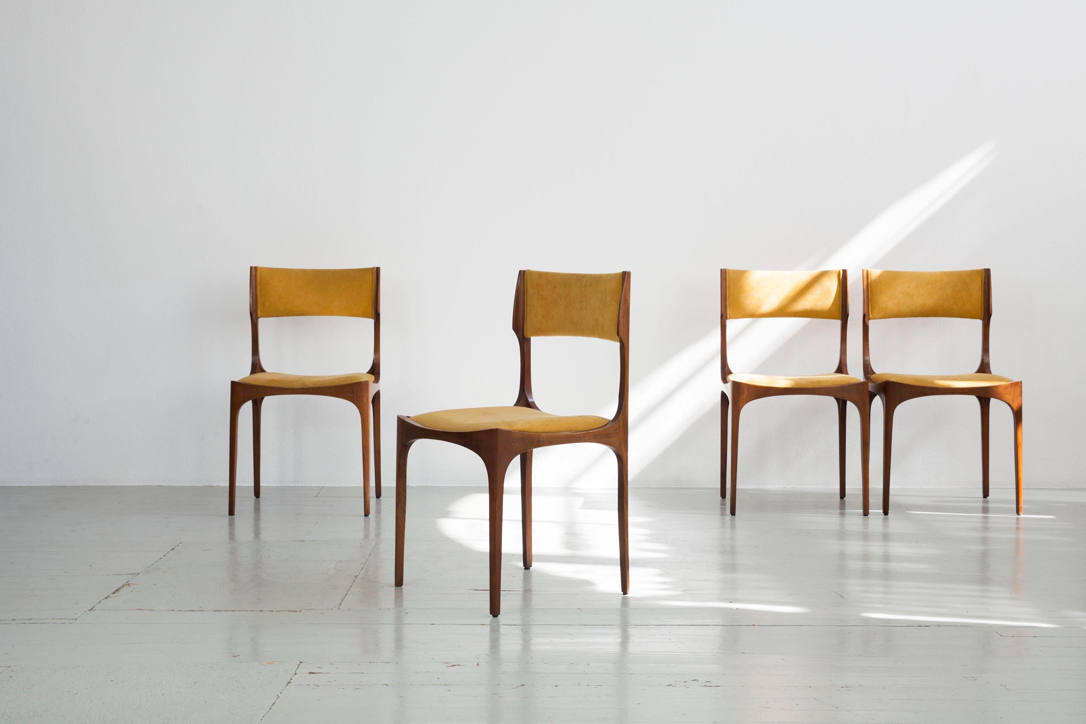 European Set of 4 Giuseppe Gibelli Elisabetta Chairs, Sormani, Italy, 1963