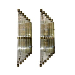 Set of Glass Art Deco Style Sconces, Sold in pairs