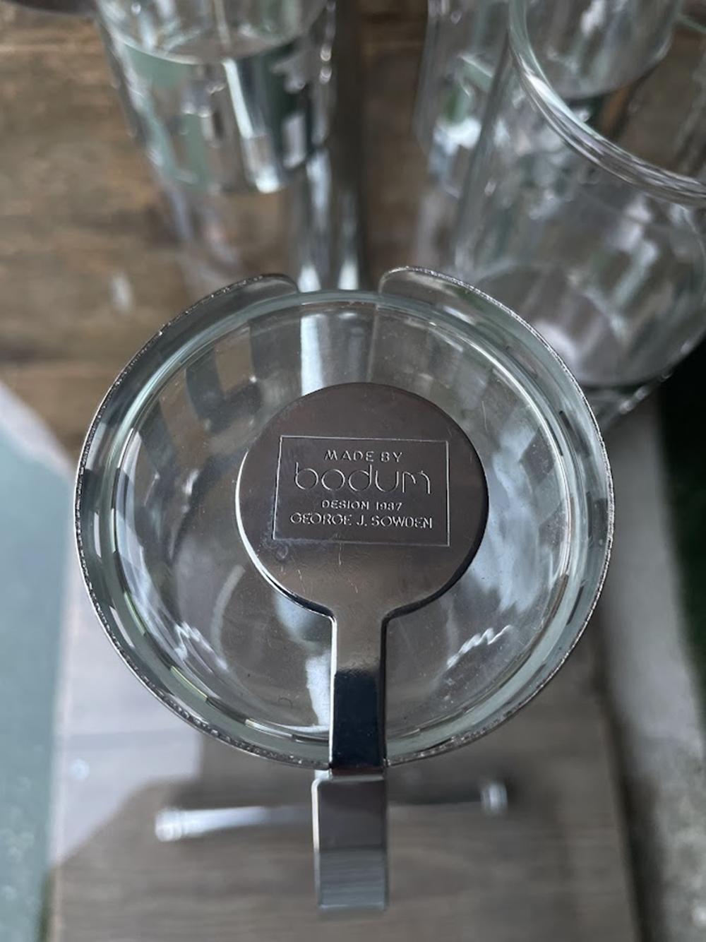 Ensemble de 4 tasses en verre Design/One pour Bodum 1980 en vente 6