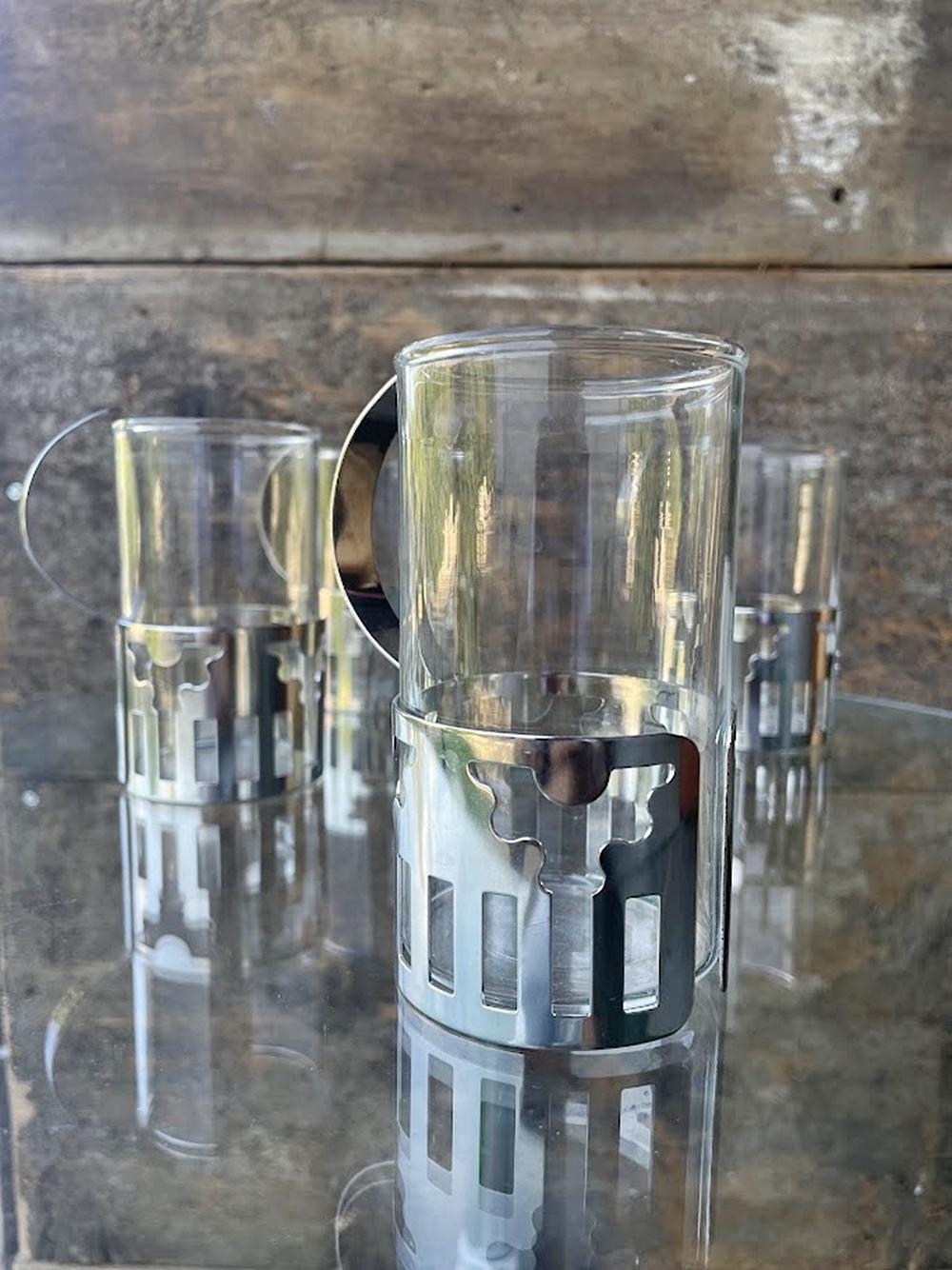 Fin du 20e siècle Ensemble de 4 tasses en verre Design/One pour Bodum 1980 en vente