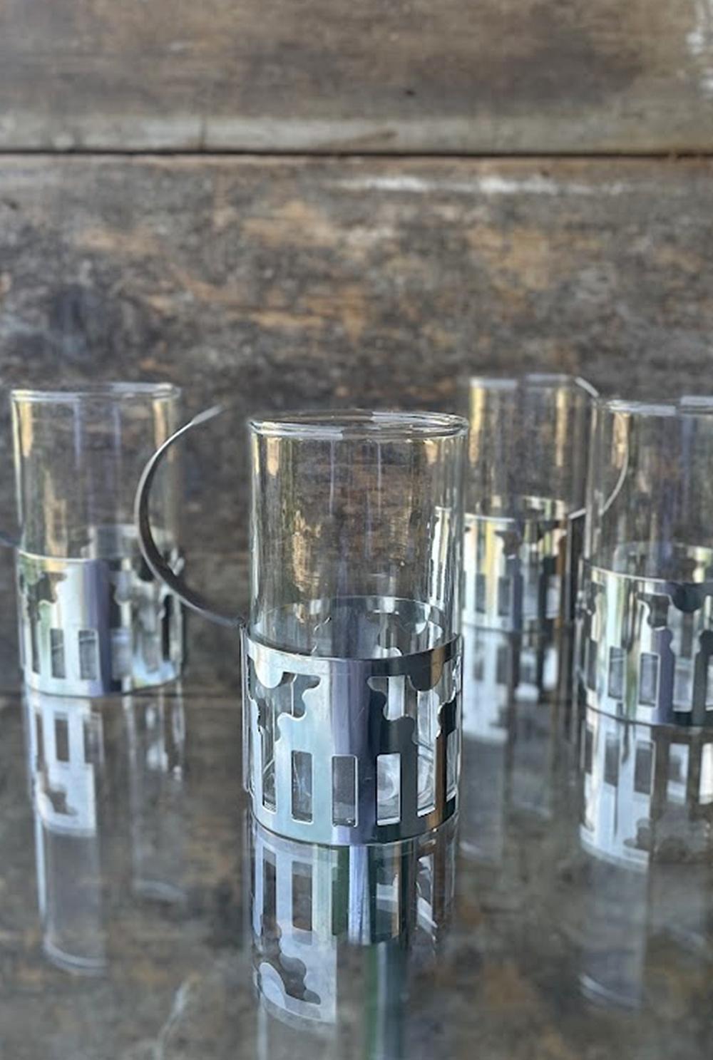 Acier Ensemble de 4 tasses en verre Design/One pour Bodum 1980 en vente