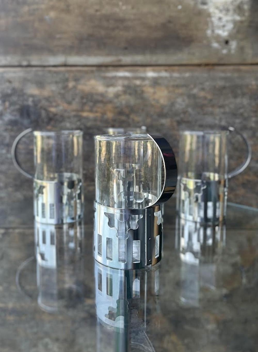 Ensemble de 4 tasses en verre Design/One pour Bodum 1980 en vente 1
