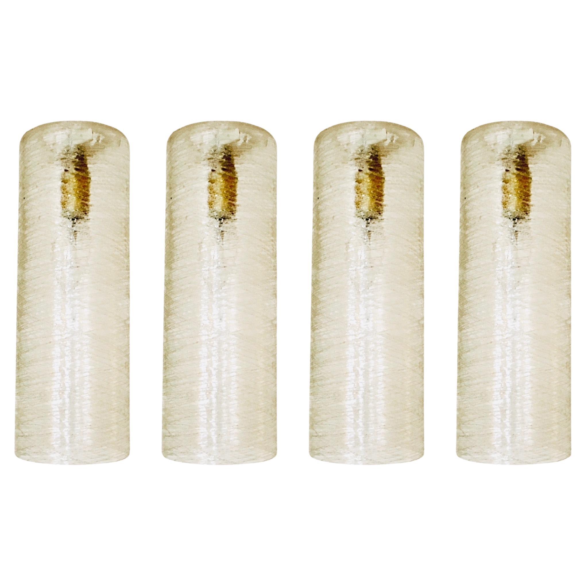Set of 4 Glass Pendant Lamps by Doria