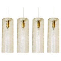 Juego de 4 lámparas colgantes de cristal by Doria
