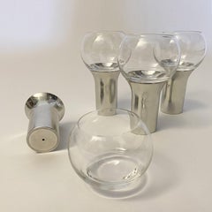 Juego de 4 copas de Roger Tallon para Daum, de la Serie 3T, Francia, años 60