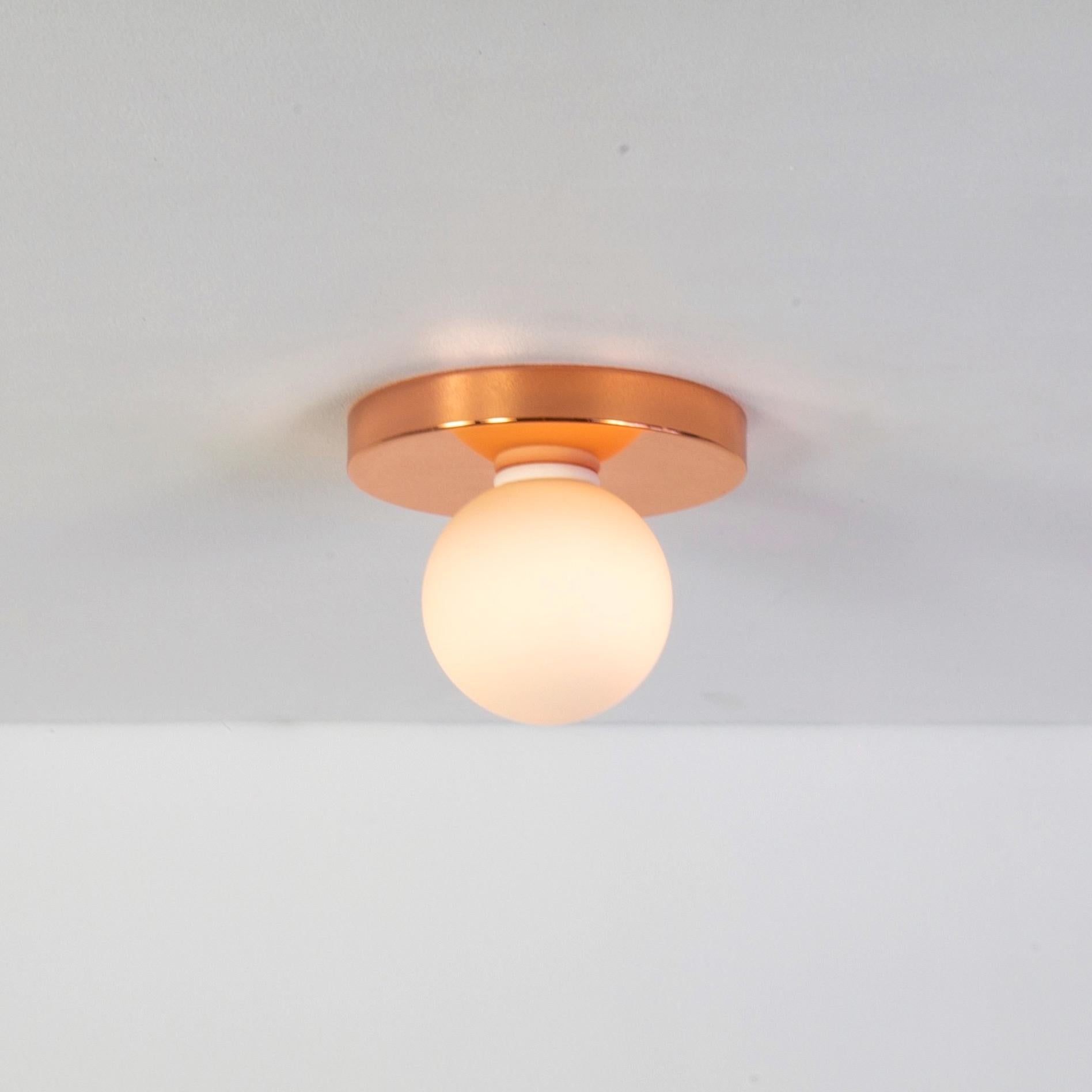 Modern Set of 4 Globe Flush Mounts by Research.Lighting, Copper, Made to Order For Sale