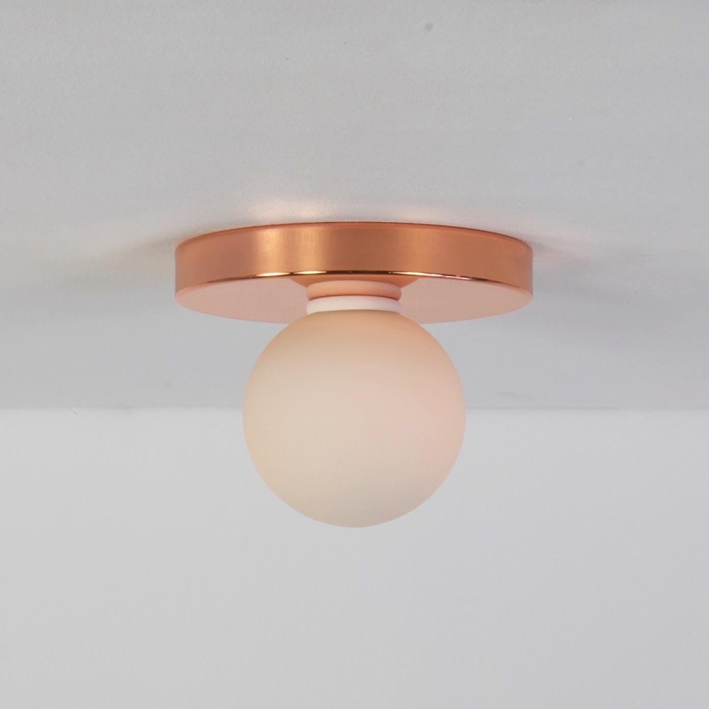 American Set of 4 Globe Flush Mounts by Research.Lighting, Copper, Made to Order For Sale