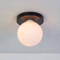 Juego de 4 Globe Flush Mounts, Research.Lighting, Negro, Cristal de 5 pulgadas, Hecho a medida