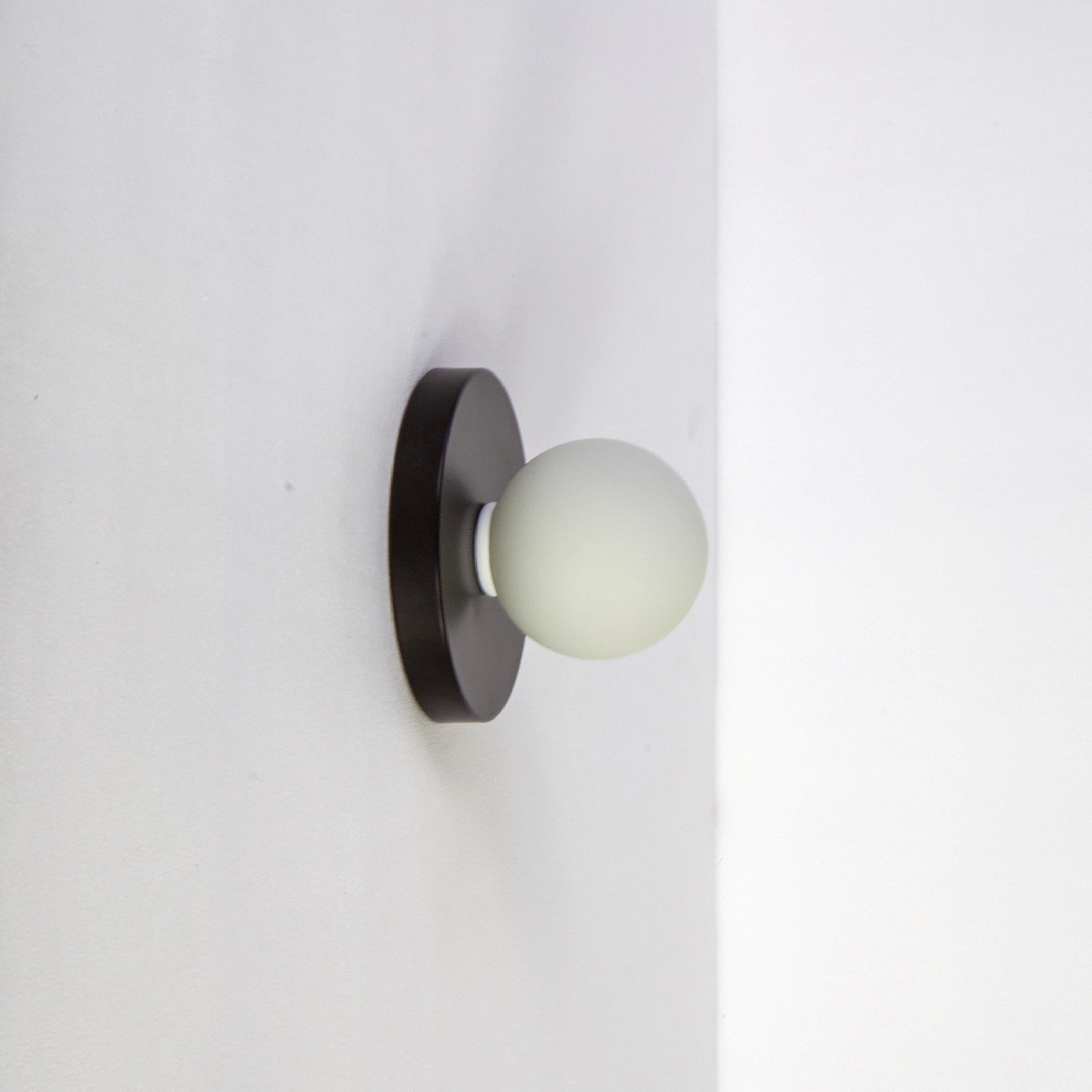 Powder-Coated Set of 4 Globe Sconces by Research.Lighting, Black, Made to Order For Sale