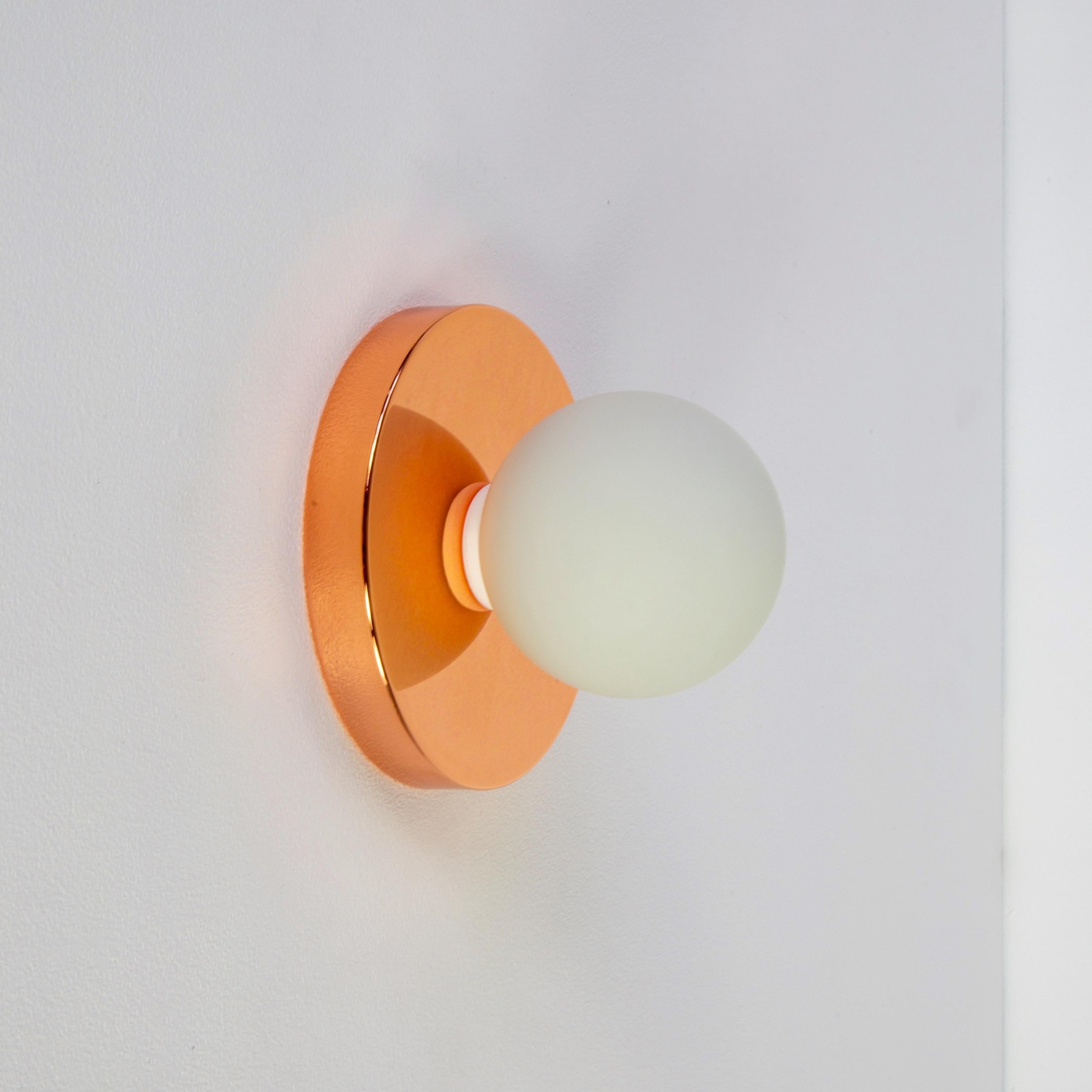 Juego de 4 Globe Sconces by Research.Lighting, Cobre, Cristal de 3 pulgadas, Fabricado por encargo en Nuevo estado para la venta en Brooklyn, NY