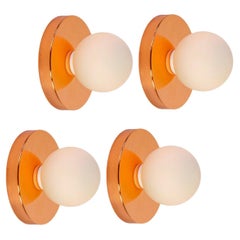 Juego de 4 Globe Sconces by Research.Lighting, Cobre, Cristal de 3 pulgadas, Fabricado por encargo