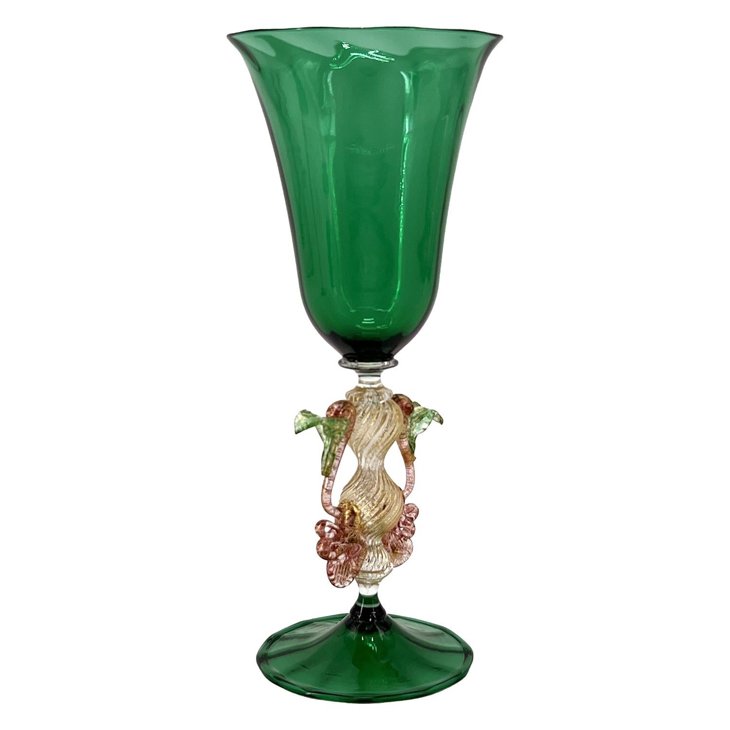Set von 4 Goblets, handgefertigt aus Murano-Kunstglas, Sammlerstück und selten (Italienisch) im Angebot
