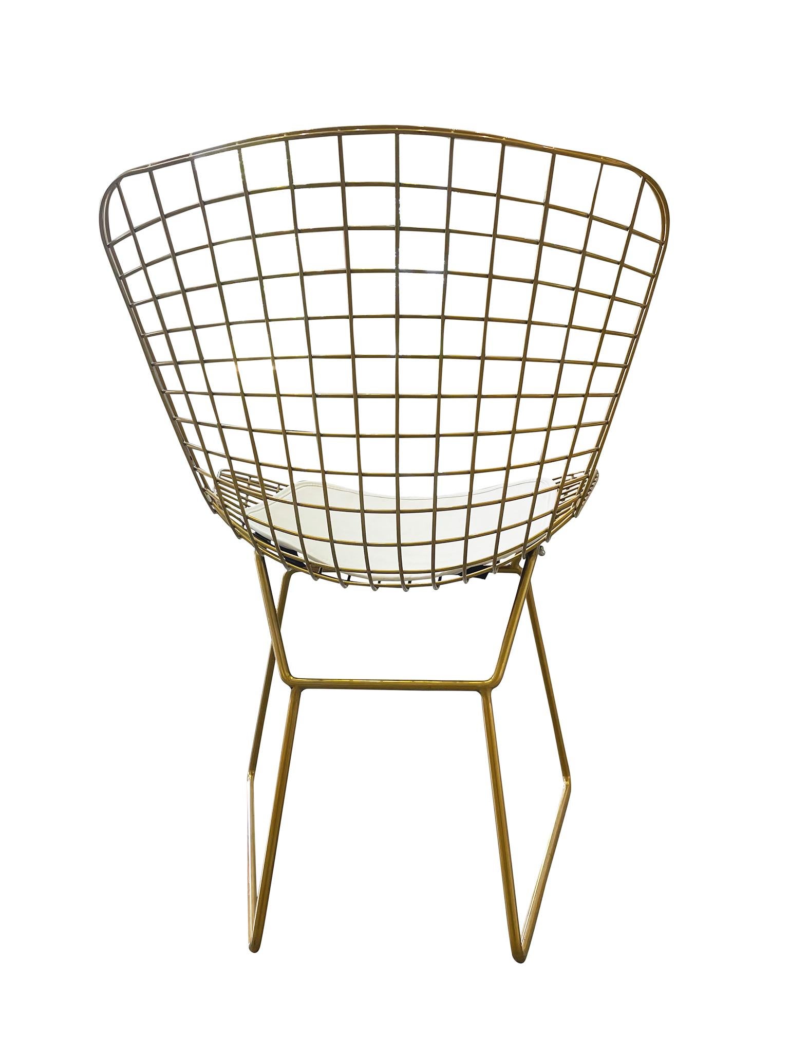 Set of 4 Gold Chrome Side Chairs in the Style of Harry Bertoia 4