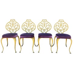 Set of 4 Gold Leafed Thinline Mfg Dining Chairs