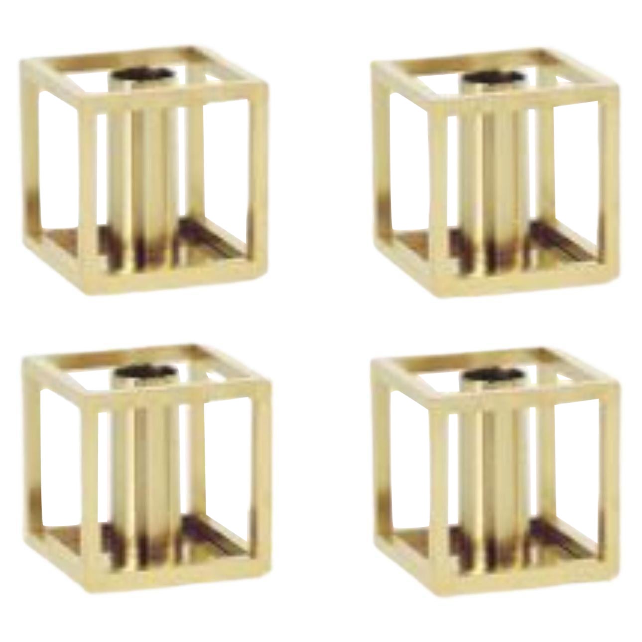 Juego de 4 Portavelas Kubus 1 bañados en oro by Lassen en venta