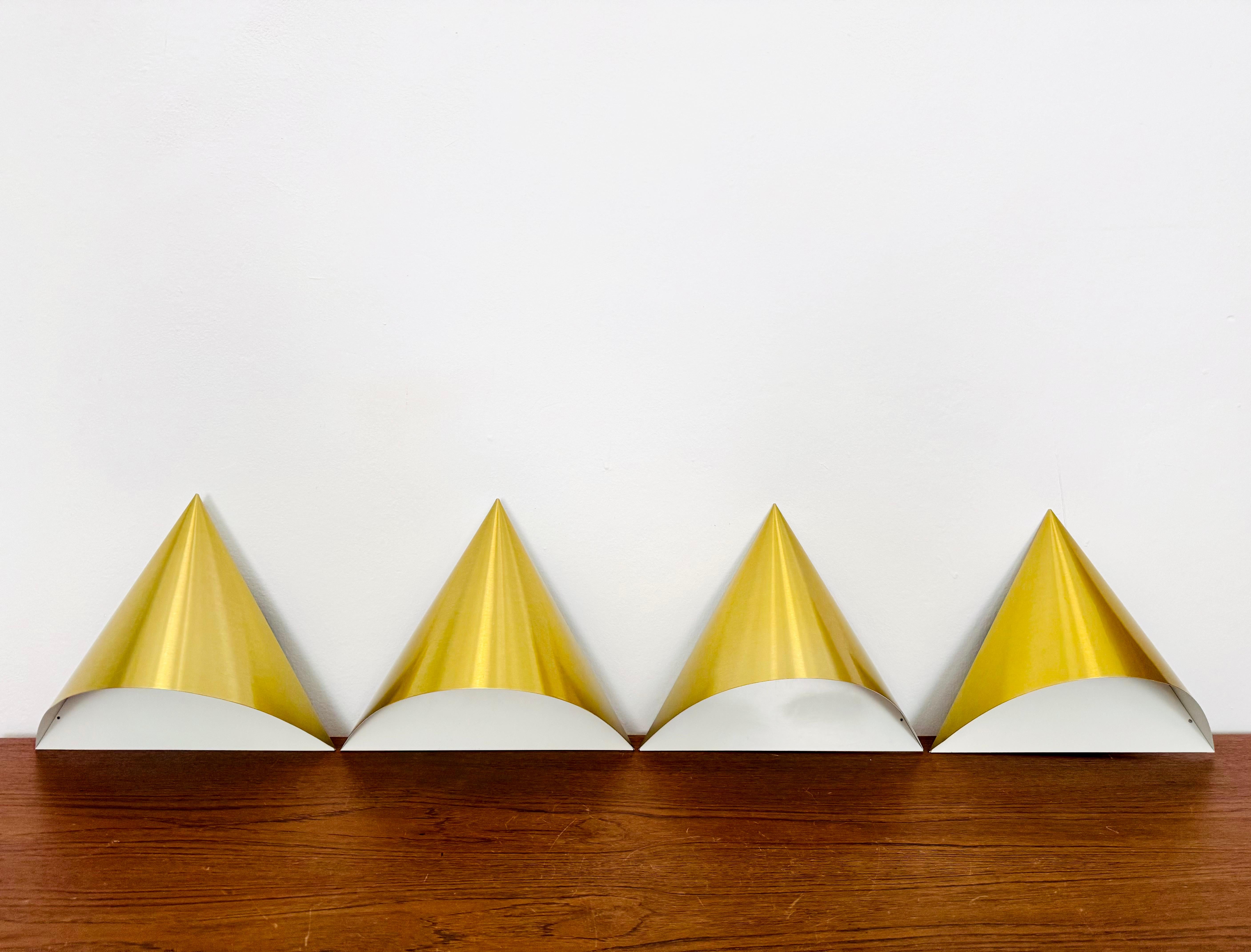 Ensemble de 4 lampes murales Golden Space Age de Dieter Witte pour Staff en vente 6