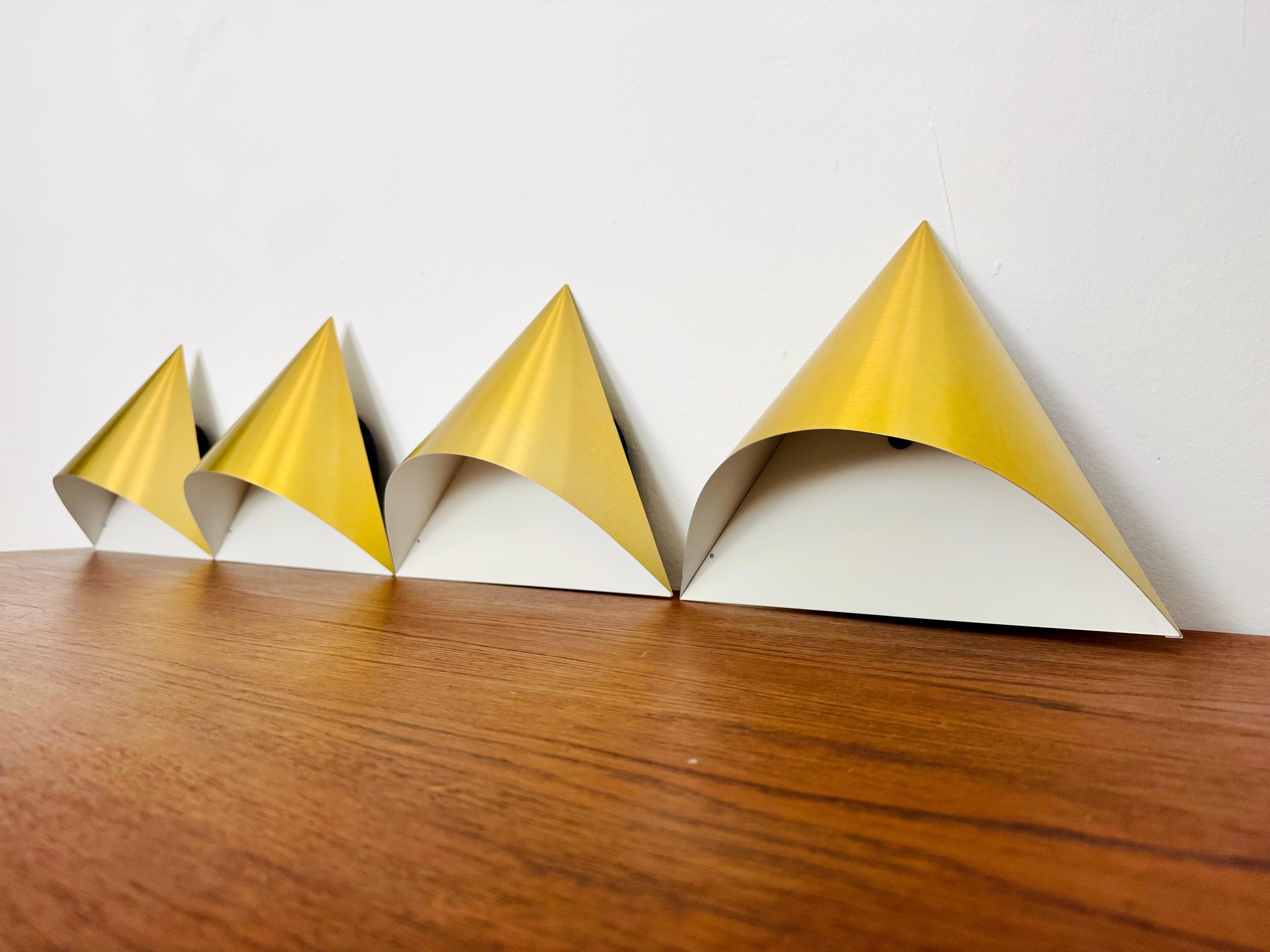 Ensemble de 4 lampes murales Golden Space Age de Dieter Witte pour Staff en vente 7
