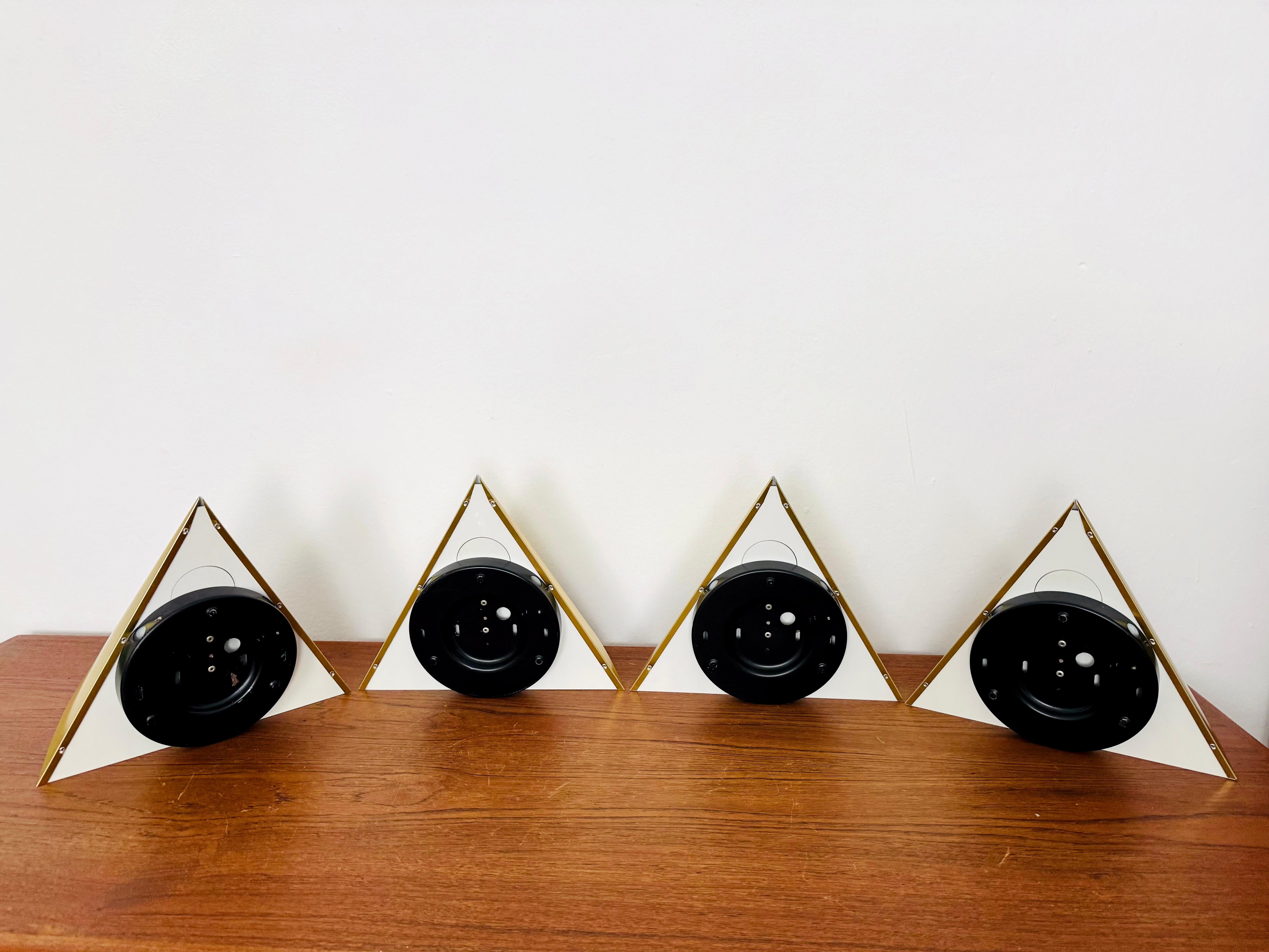 Ensemble de 4 lampes murales Golden Space Age de Dieter Witte pour Staff en vente 8