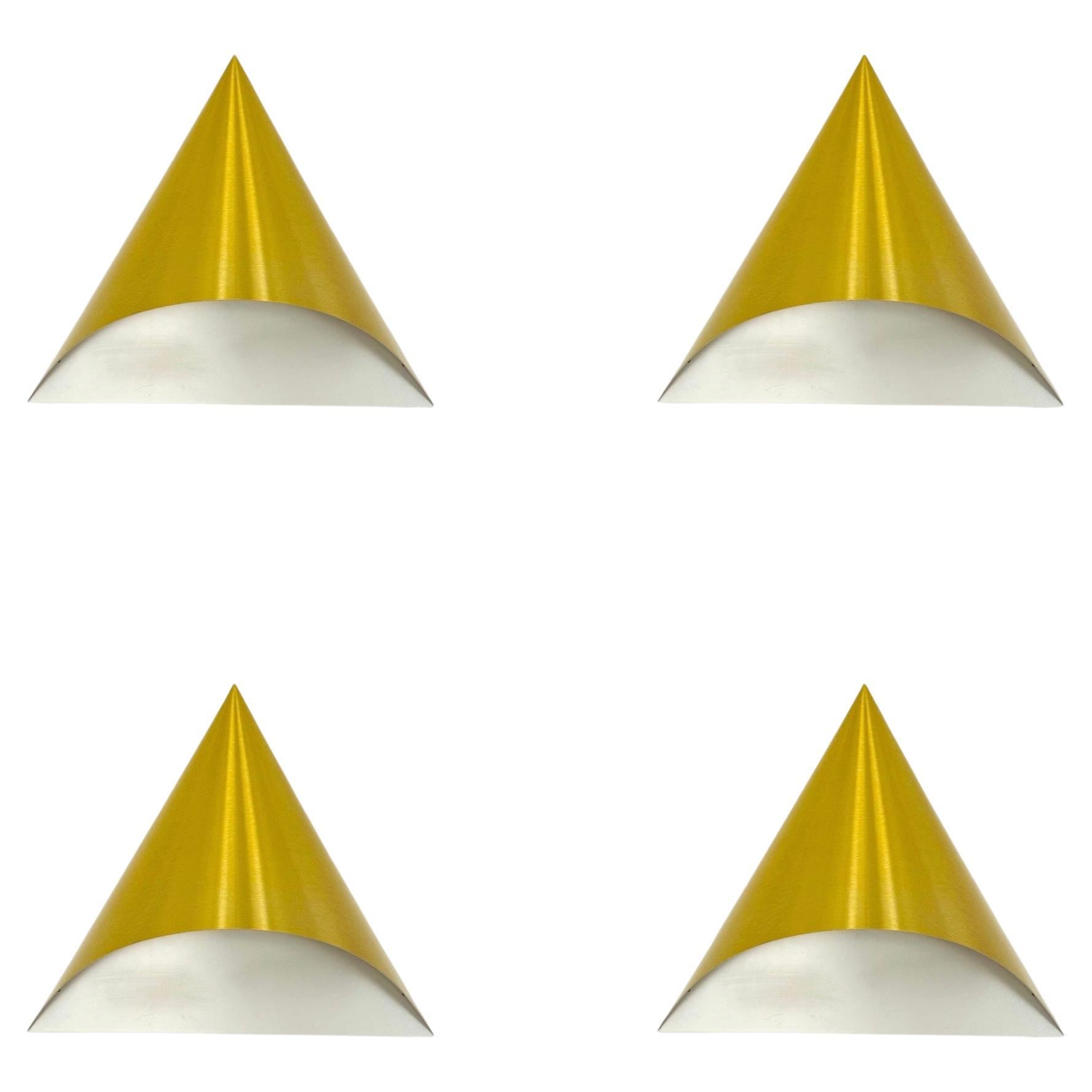 Ensemble de 4 lampes murales Golden Space Age de Dieter Witte pour Staff