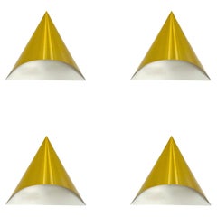 Ensemble de 4 lampes murales Golden Space Age de Dieter Witte pour Staff