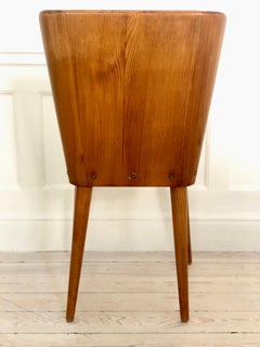 Set of 4 Goran Malmvall Swedish Pine Chairs, Svensk Fur, Sweden, 1940s