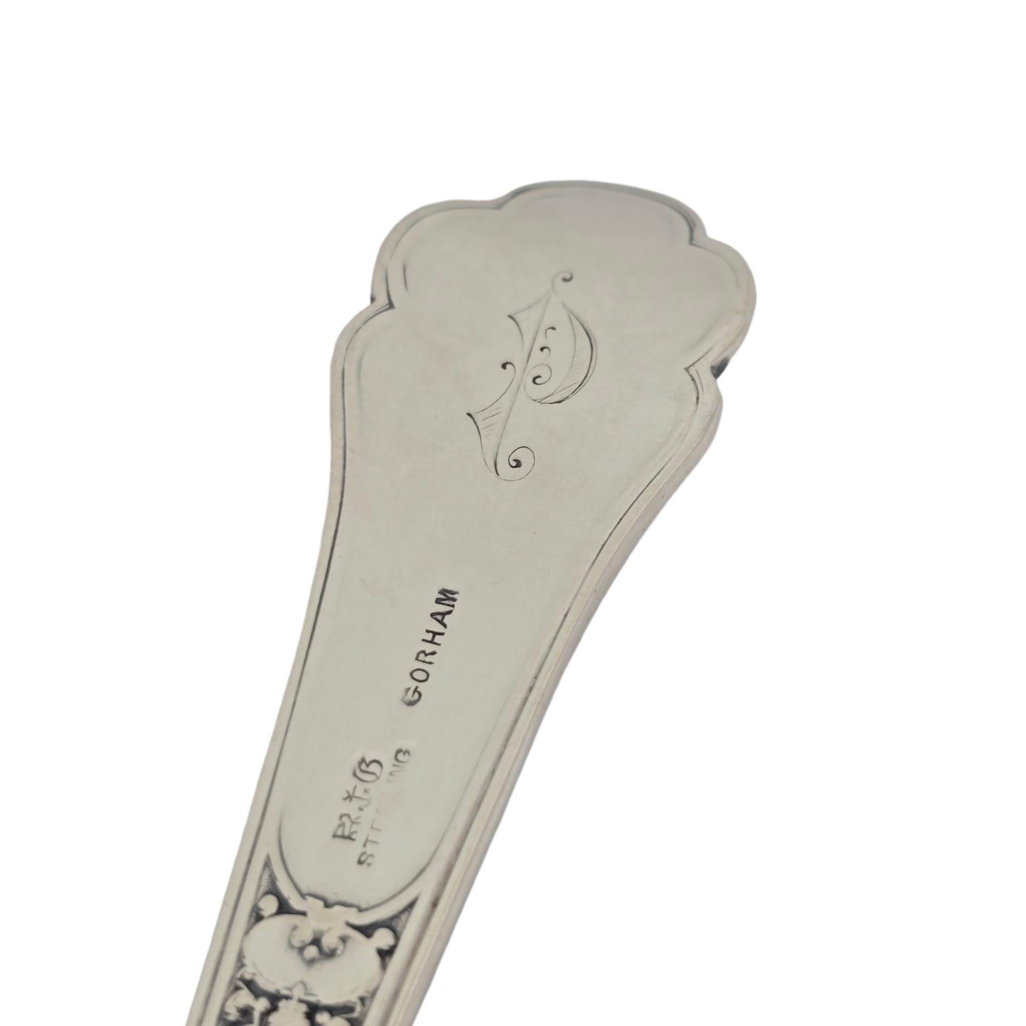 Set von 4 Gorham Medici-Dessert-/Suppenlöffeln aus altem Sterlingsilber mitMono 7