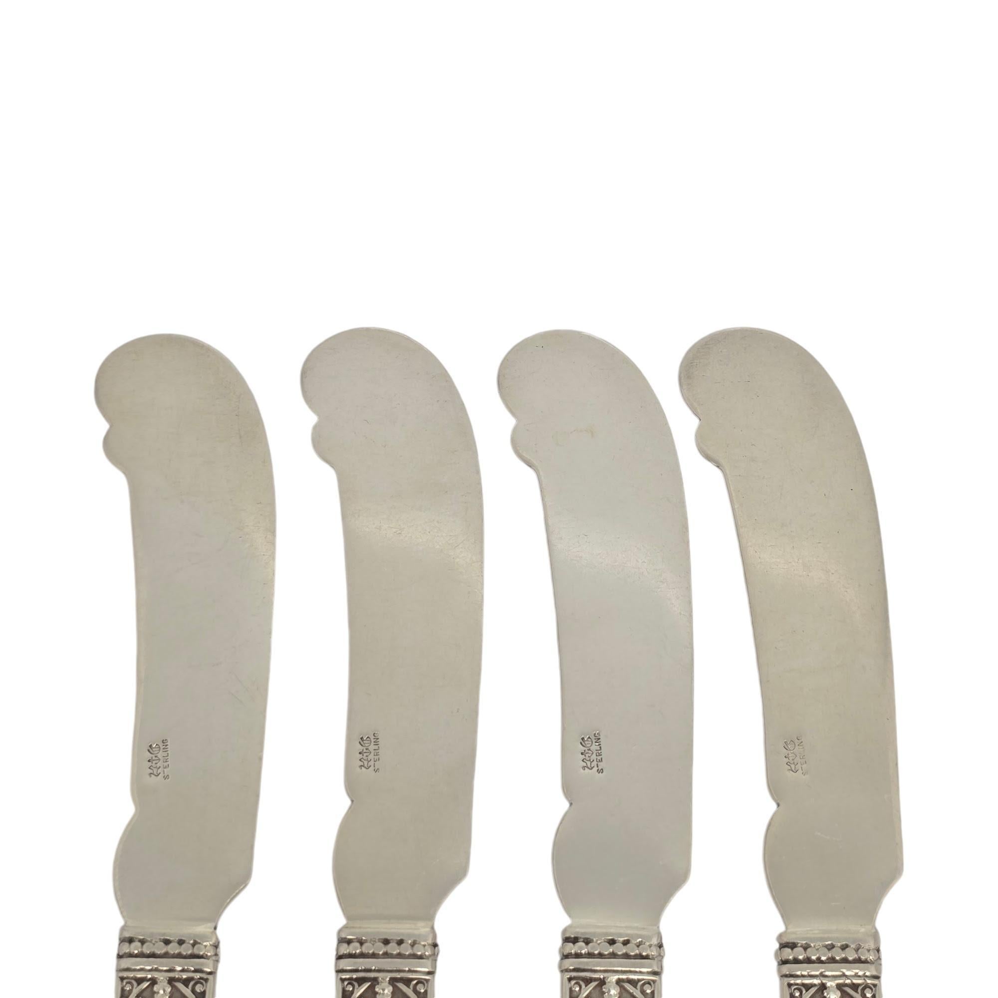 Set di 4 spargitori Gorham Medici Old Sterling Silver a manico piatto da 6,5