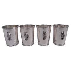 Set of 4 Gorham Newport Derby Day Sterling Silver Horse Mint Juleps