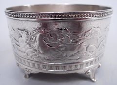 Set of 4 Gorham Sterling Silver Open Salts in Classical Aurora Pattern, 1873-74