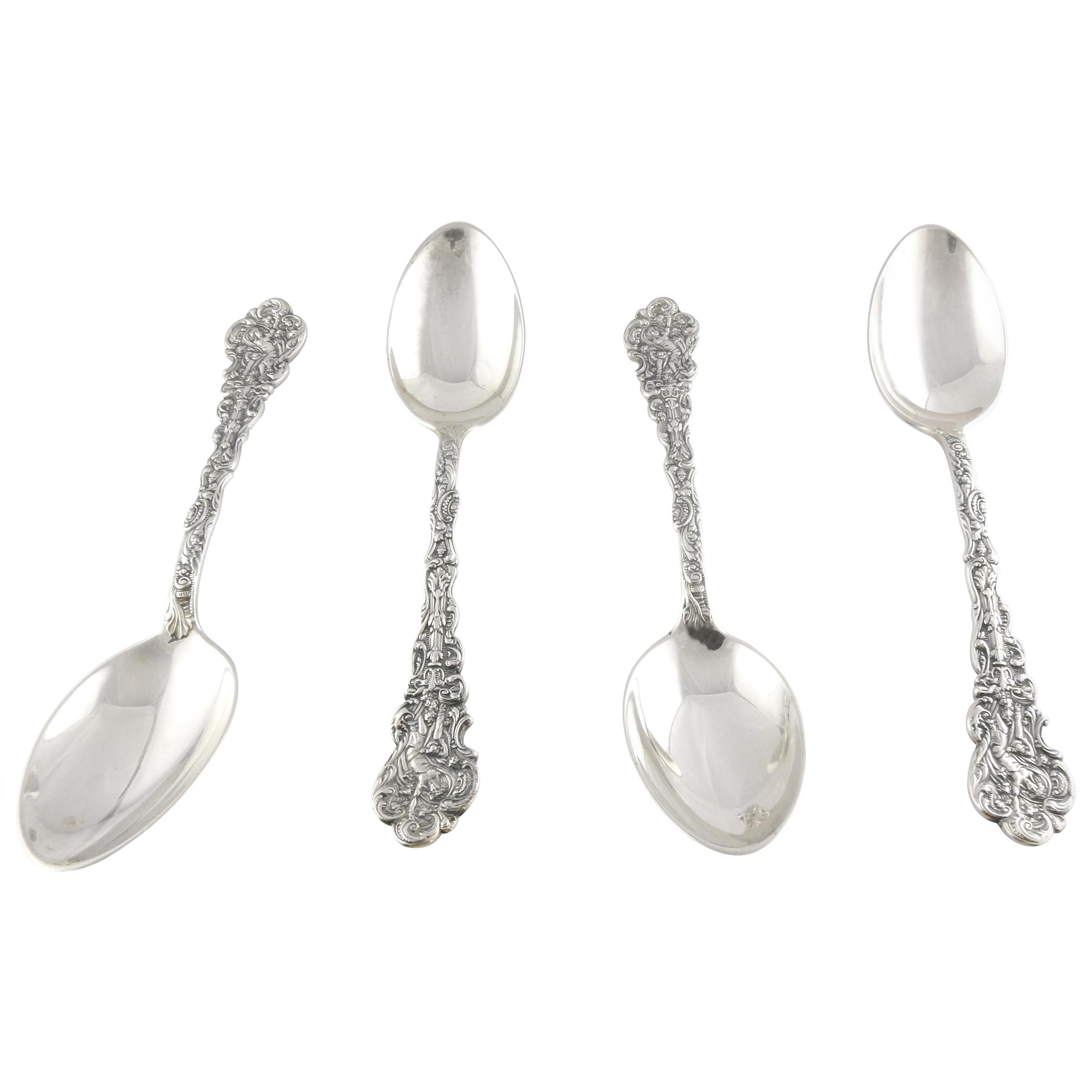 Set of 4 Gorham Versailles Sterling Silver Oval Soup/Dessert Spoon W/Mono For Sale