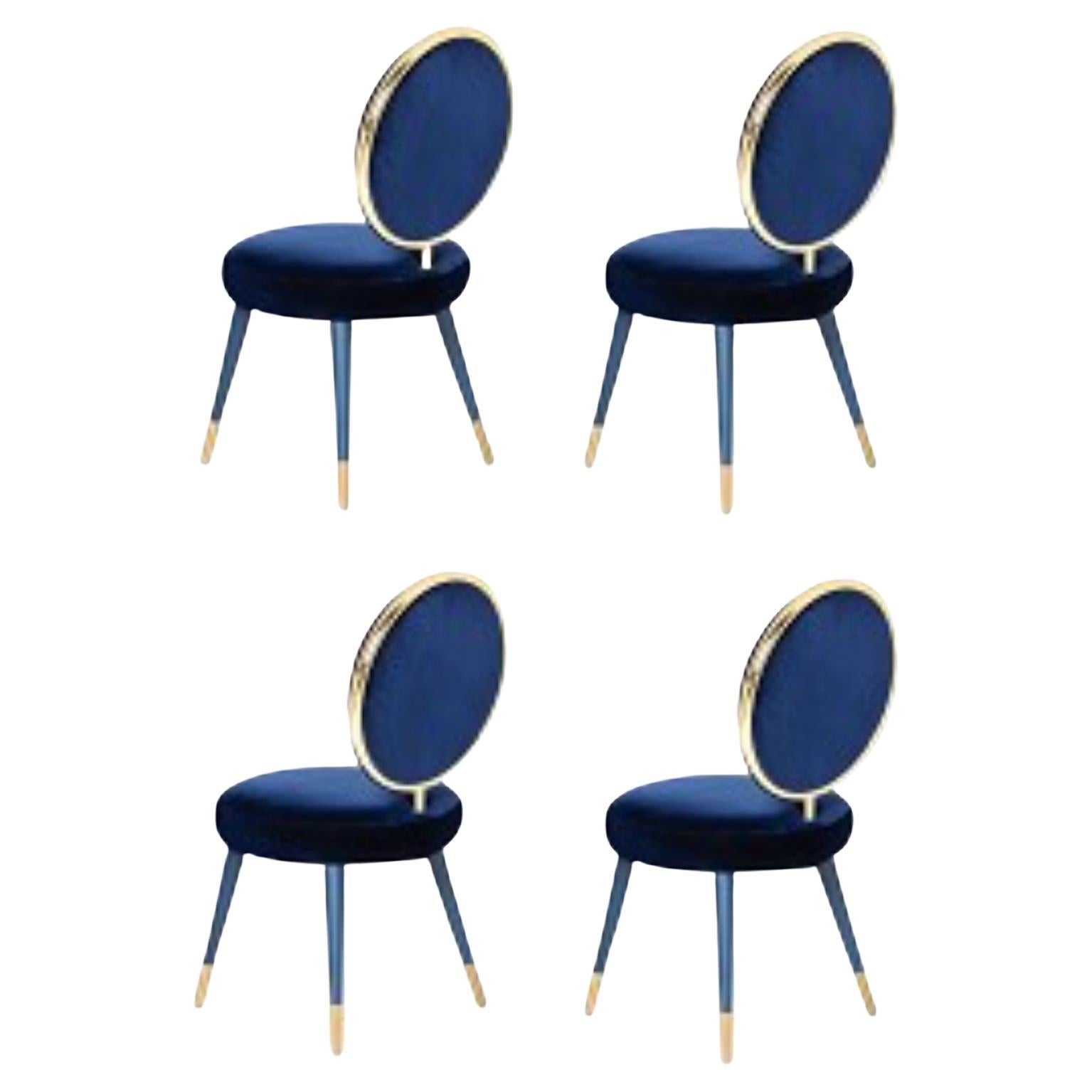 Set of 4 Graceful Dining Chairs, Royal Stranger For Sale