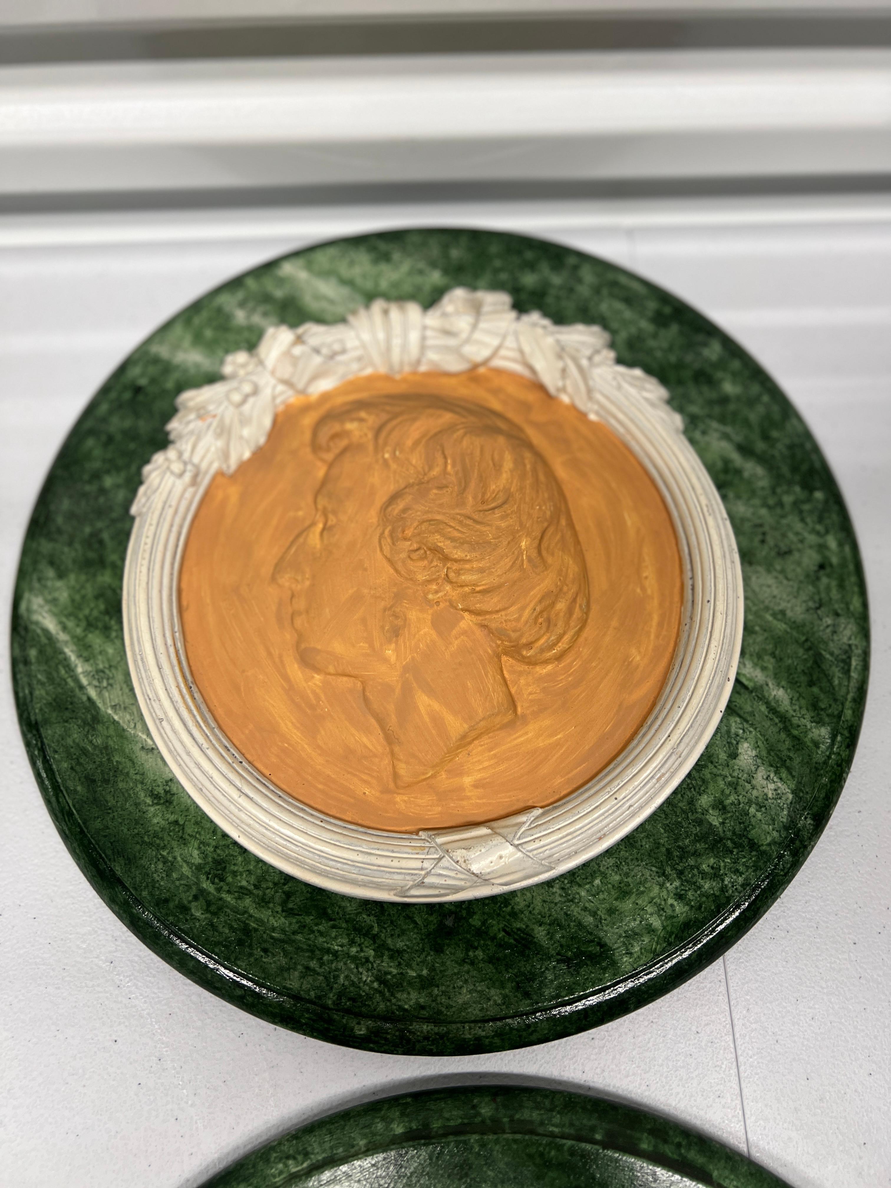 Set of 4 Grand Tour Style Figural Plaques, French Circa 1911 1
