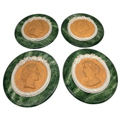 Set of 4 Grand Tour Style Figural Plaques, French Circa 1911