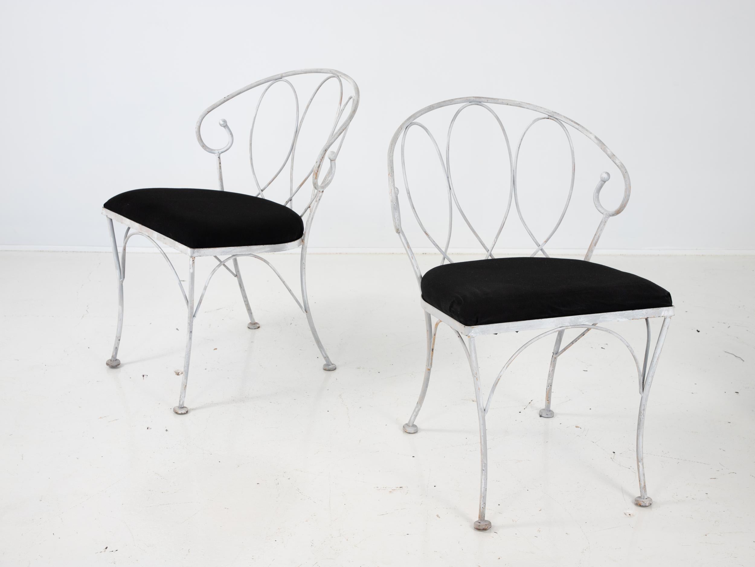 20th Century Set of 4 Gray Dining Chairs For Sale